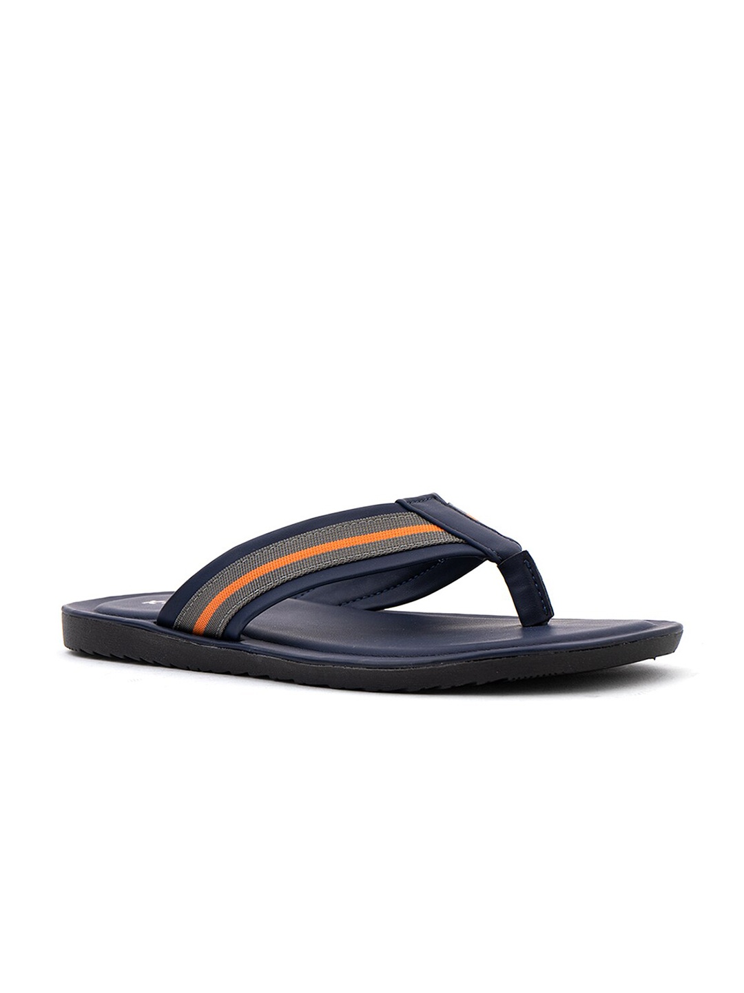 

Khadims Men Navy Blue & Grey Thong Flip-Flops