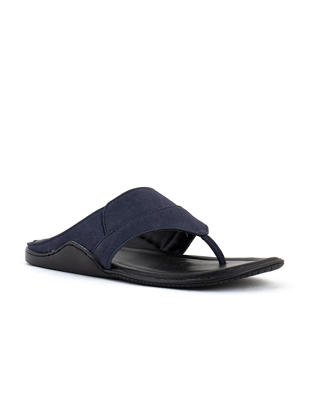 

Khadims Men Navy Blue & Black Comfort Sandals