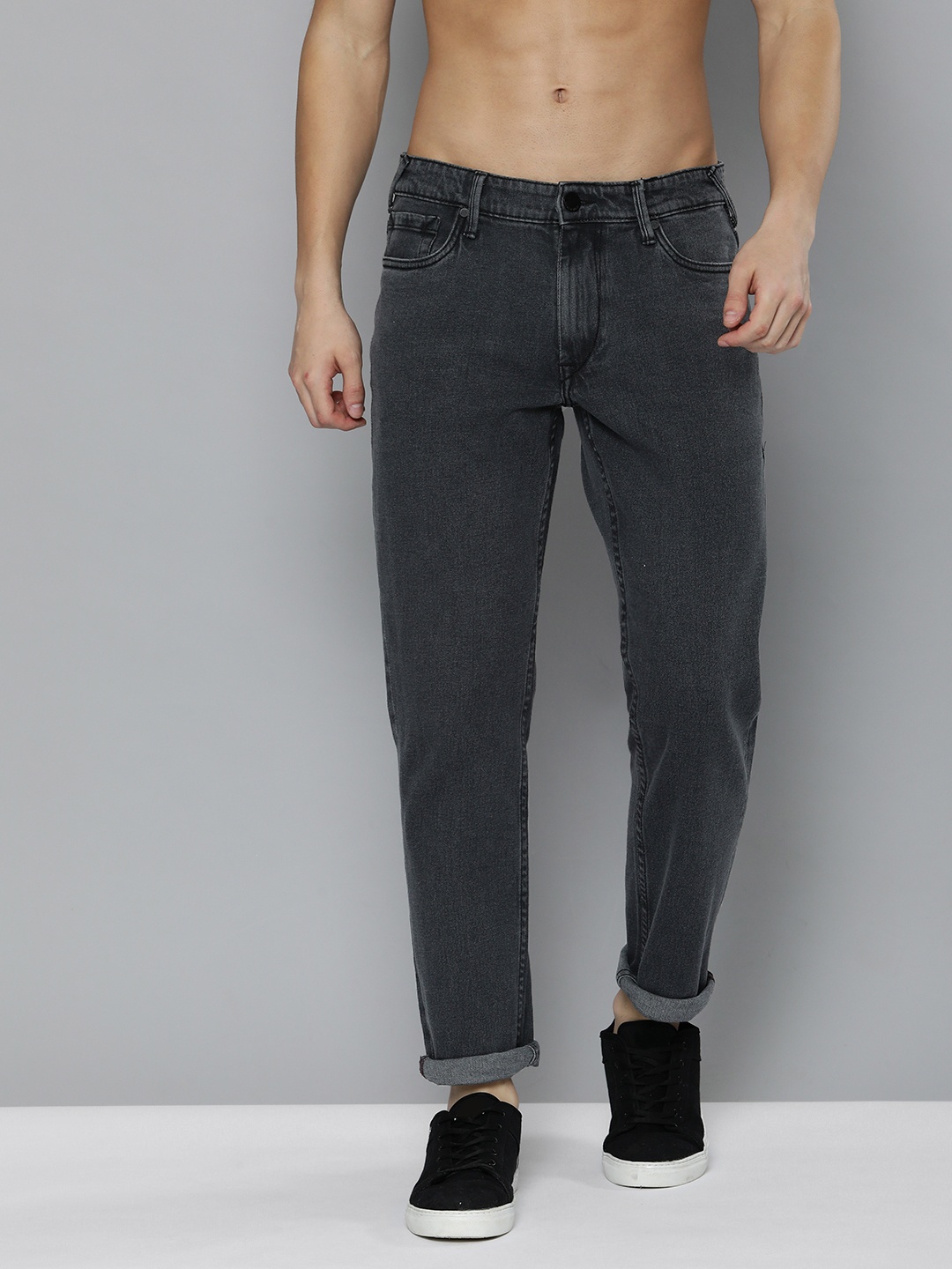 

HERE&NOW Men Grey Slim Fit Stretchable Jeans