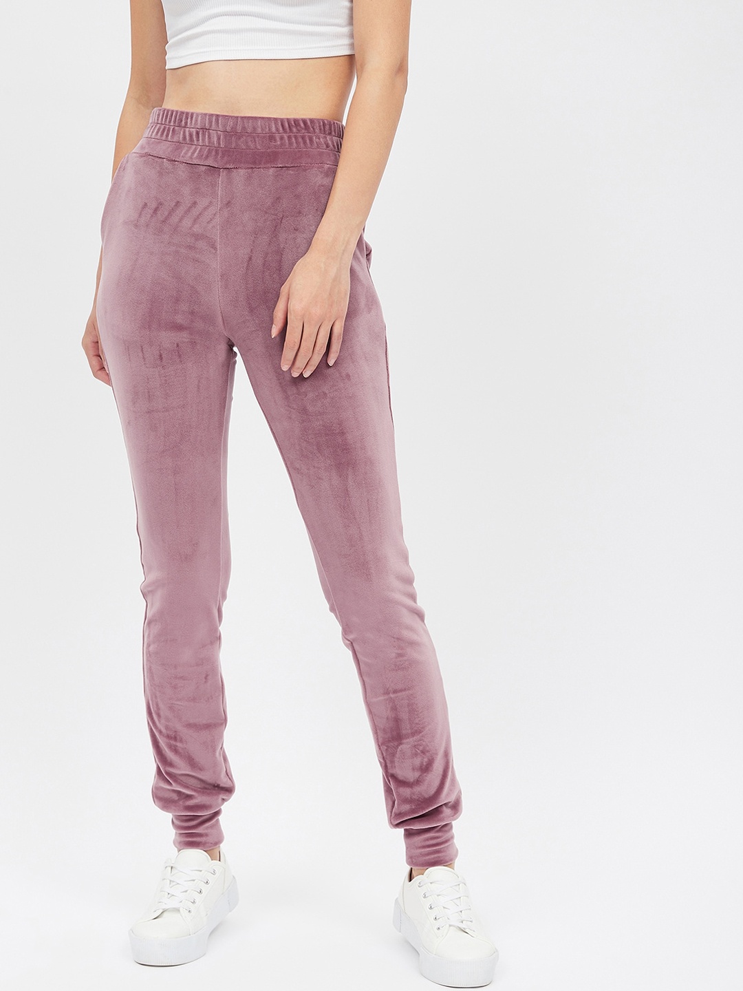 

Harpa Women Purple Solid Straight-Fit Joggers