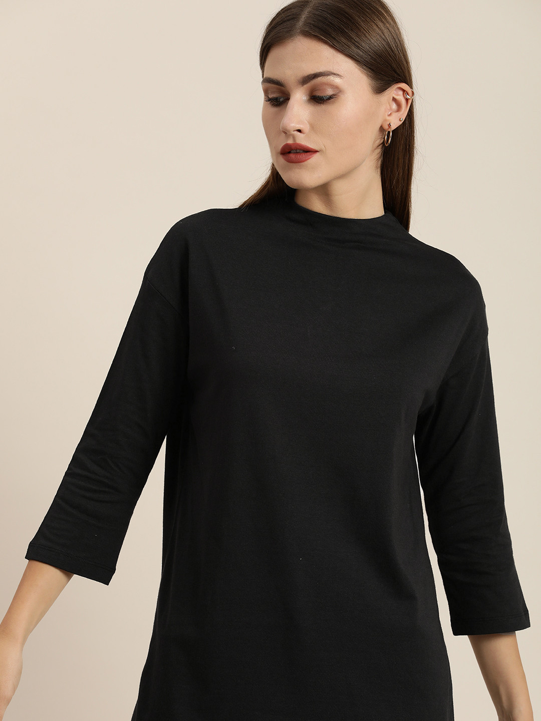 

ether Women Black T-shirt