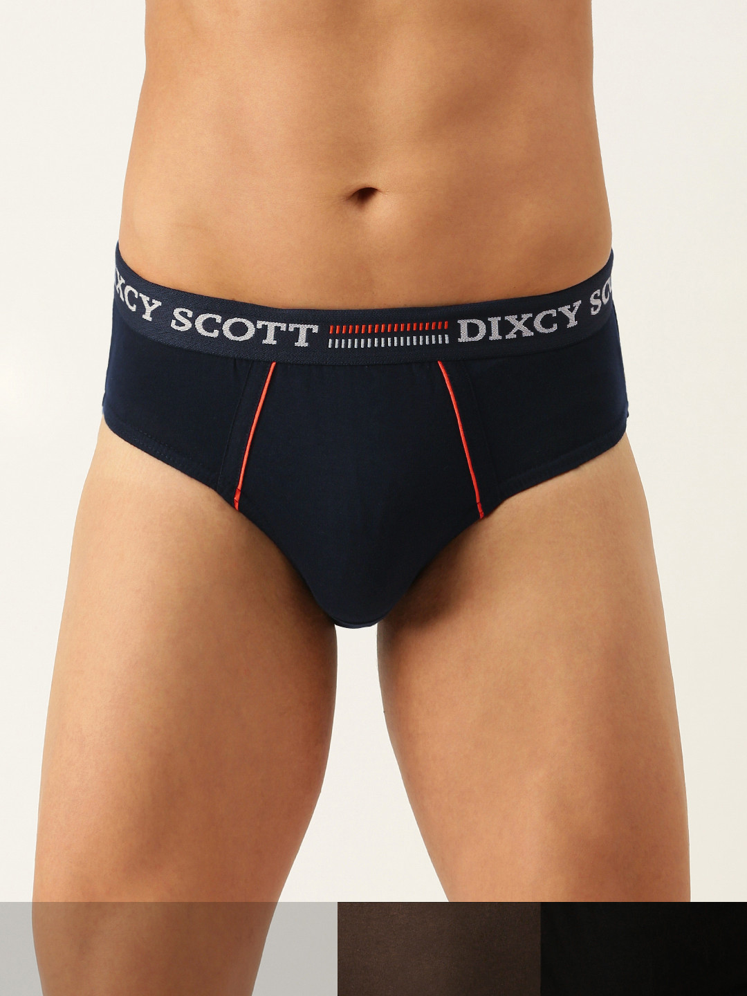 

DIXCY SCOTT Pack of 3 Men Solid Assorted Briefs REPLAY BRIEF, Multi
