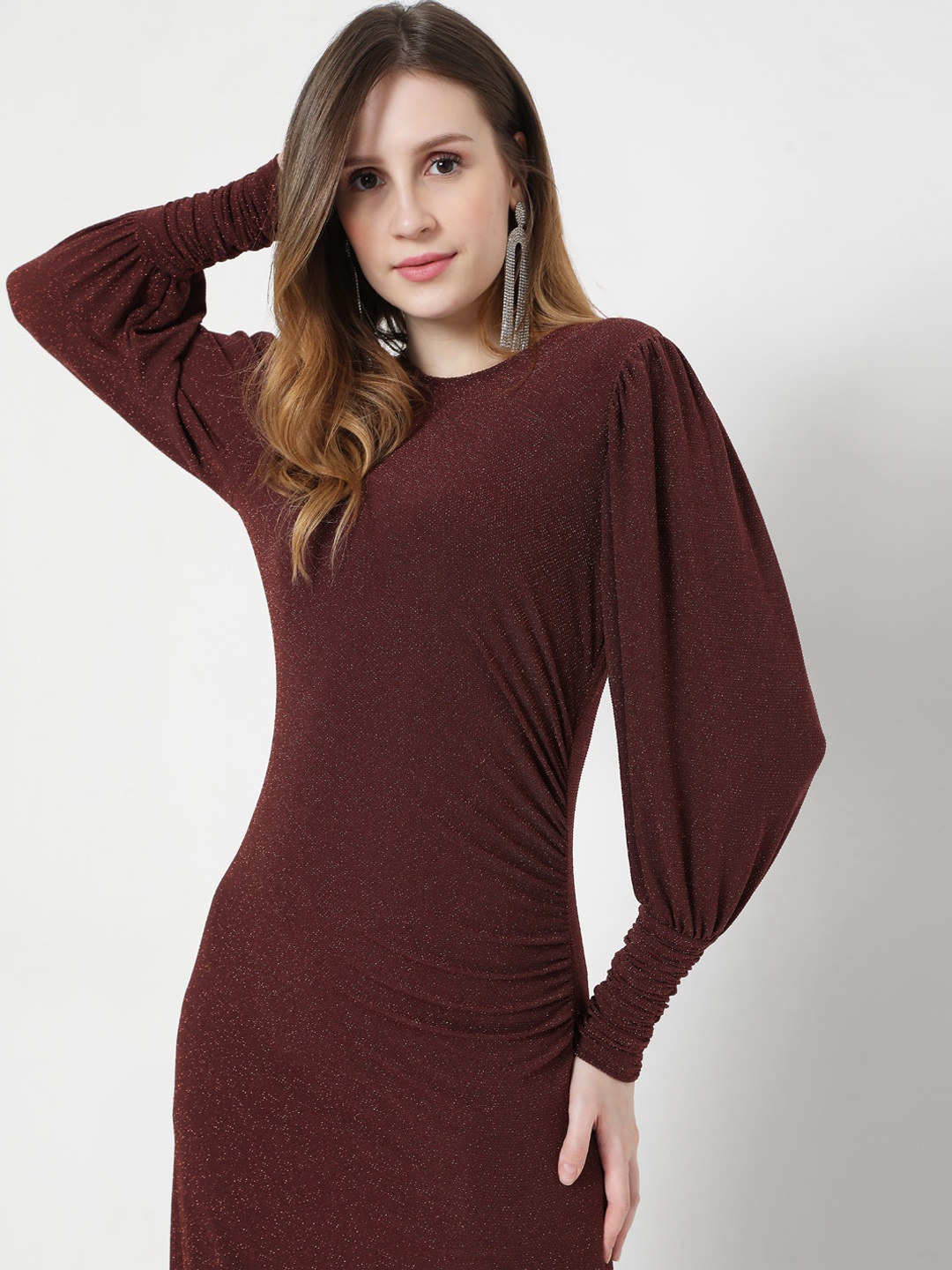 

Vero Moda Maroon Sheath Dress