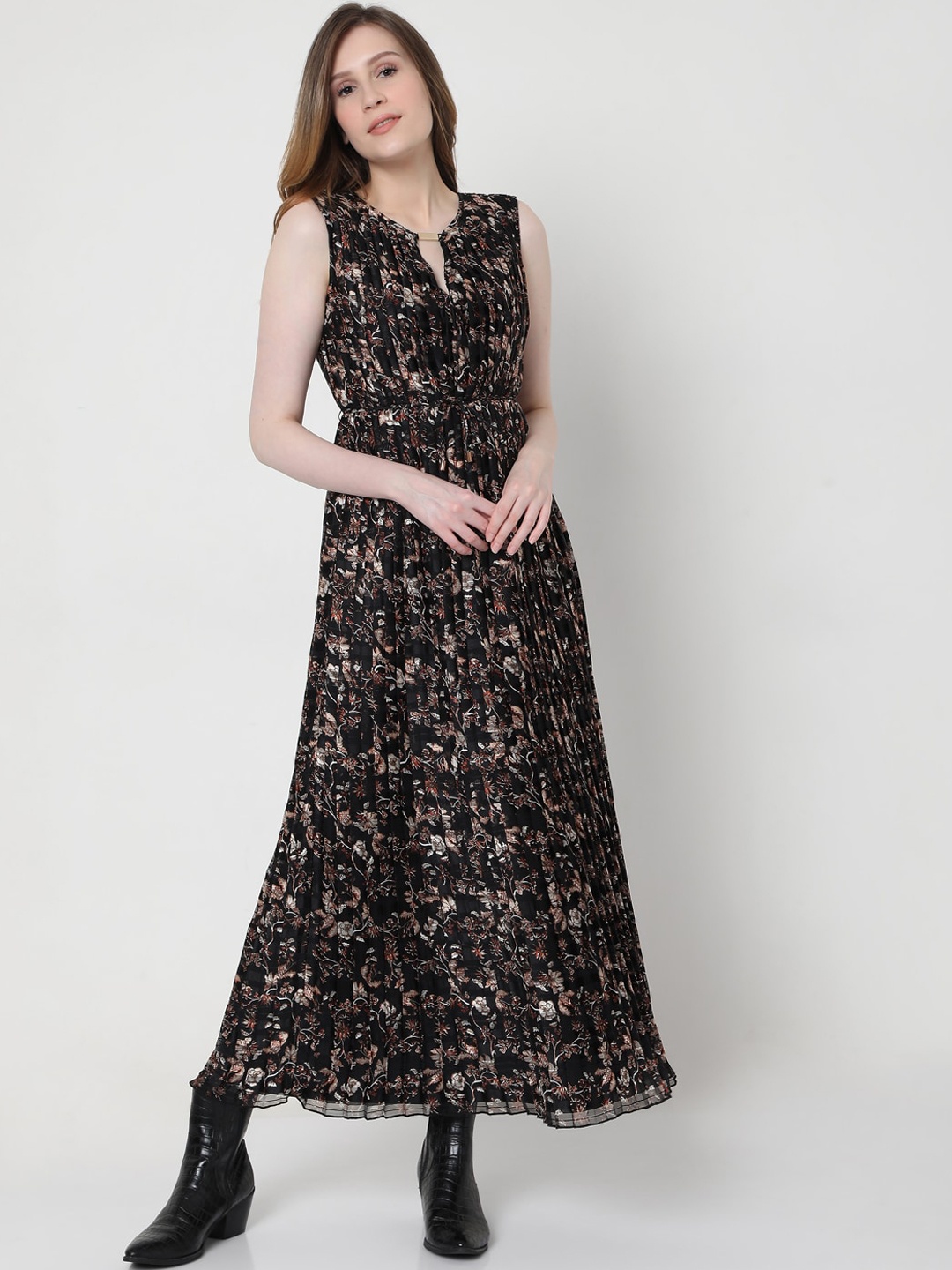 

Vero Moda Women Black Floral Maxi Dress