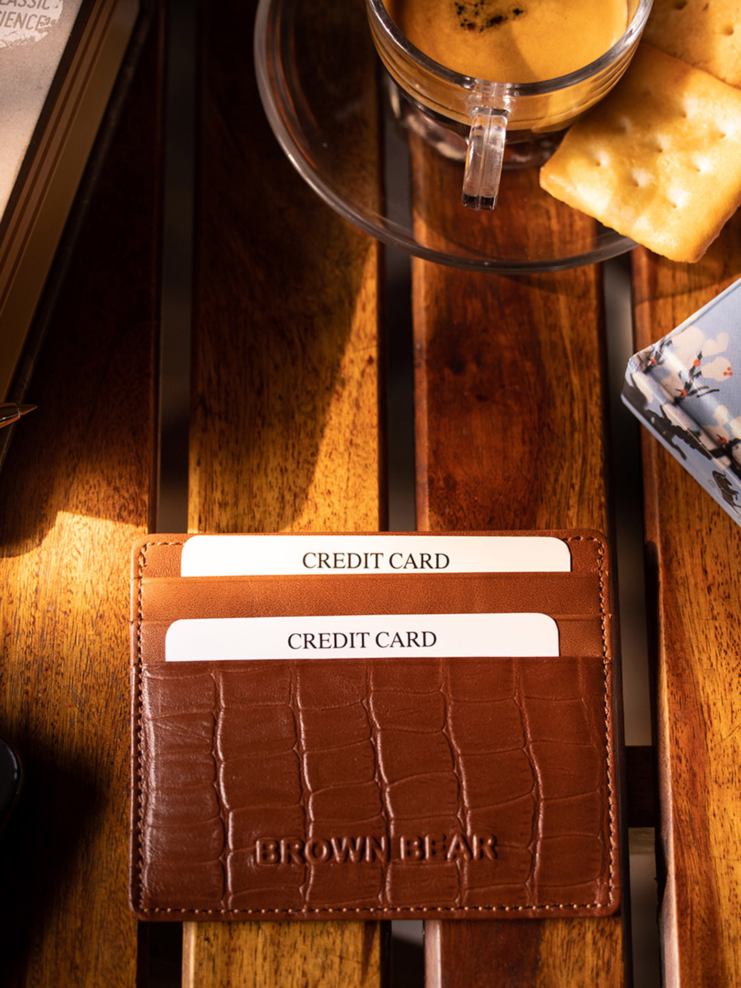 

BROWN BEAR Men Brown Animal Textured Leather Card Holder