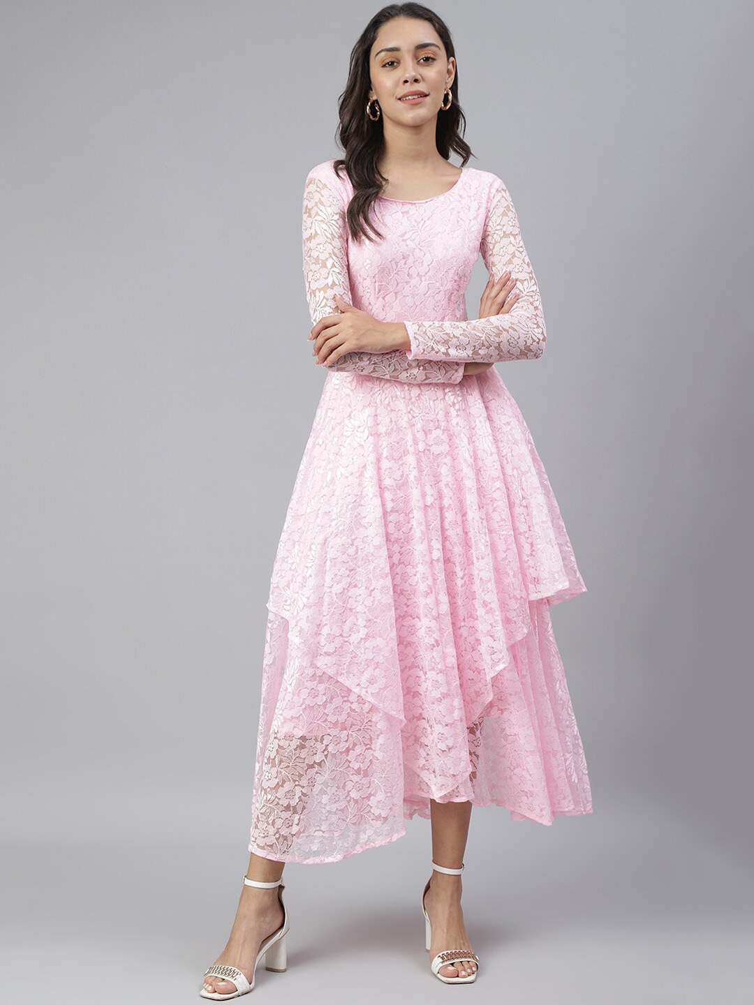 

SCORPIUS Lace Maxi Dress, Pink