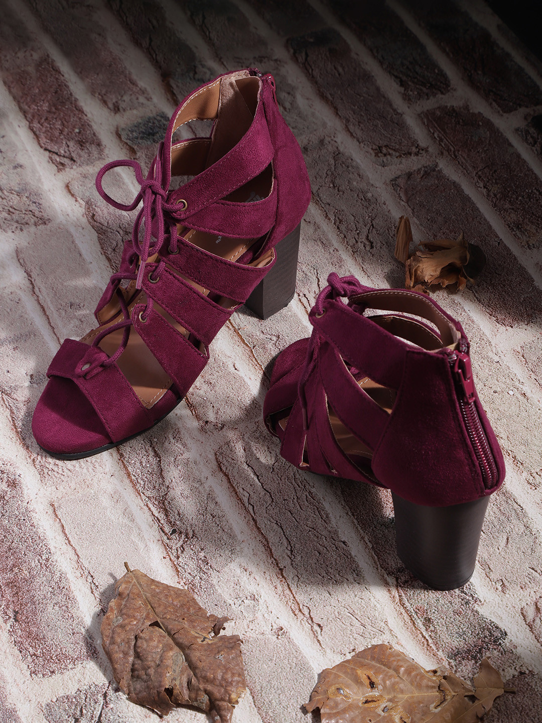 

Roadster Burgundy Solid Block Heels