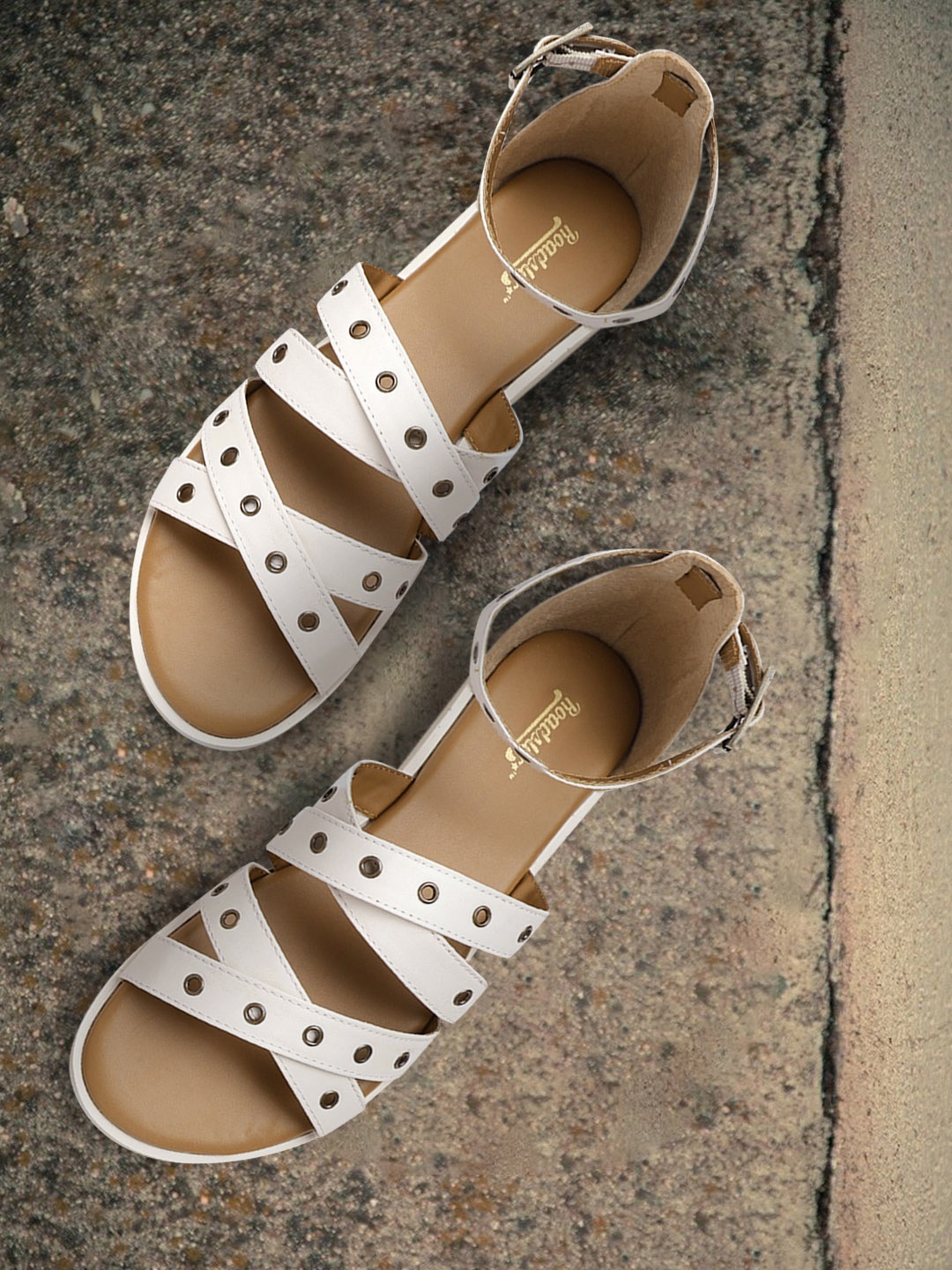 

Roadster Women White Embellished Open Toe Flats