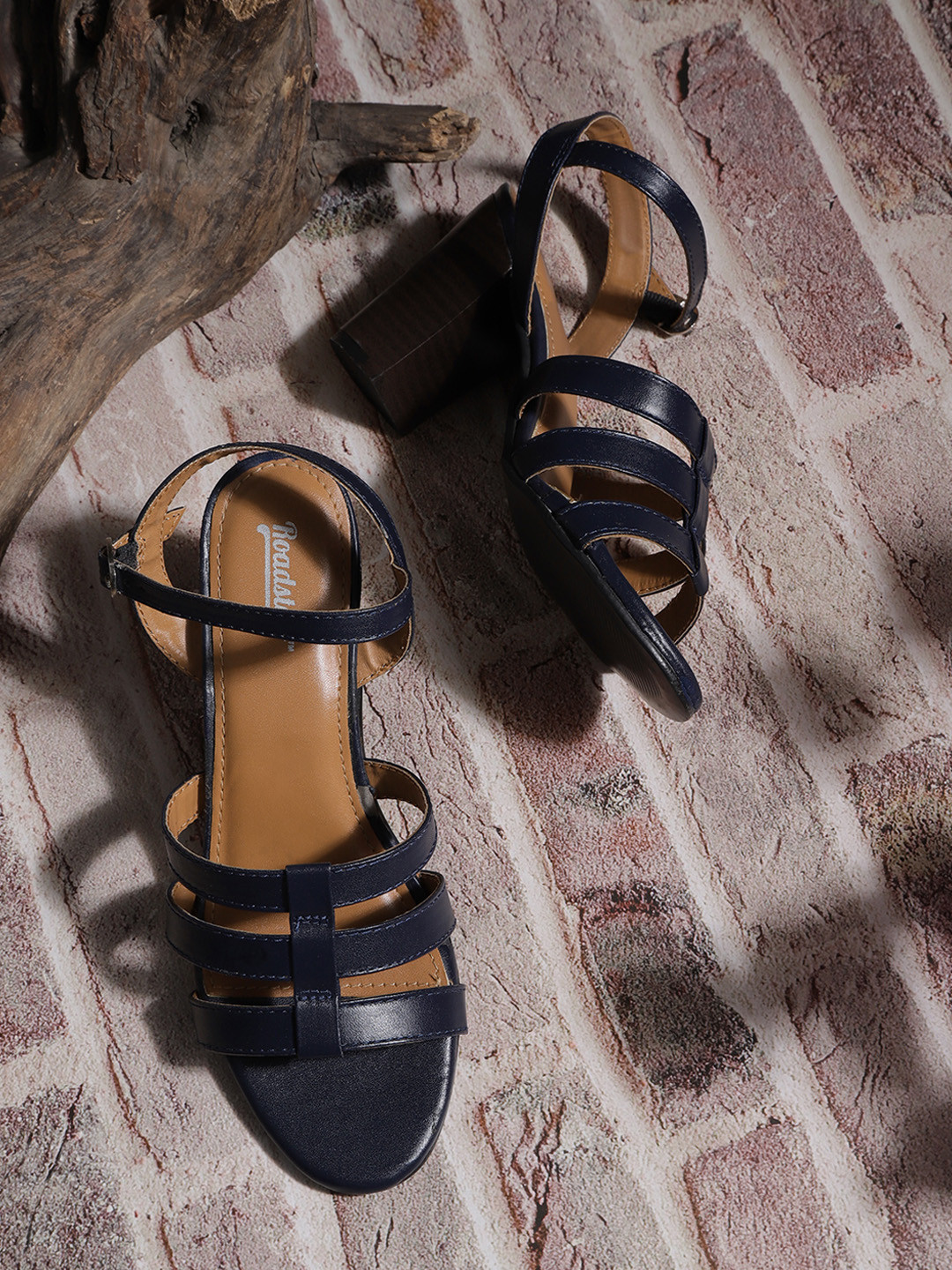 

Roadster Women Navy Blue Solid Block Heels