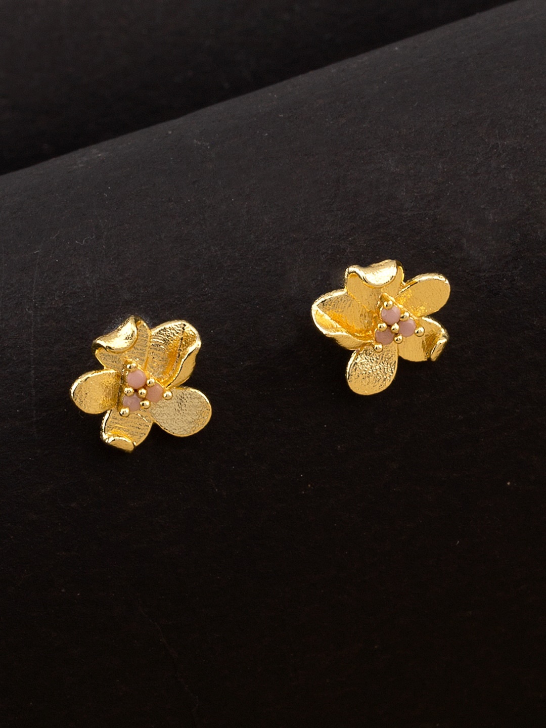 

Voylla Gold-Toned Floral Studs Earrings