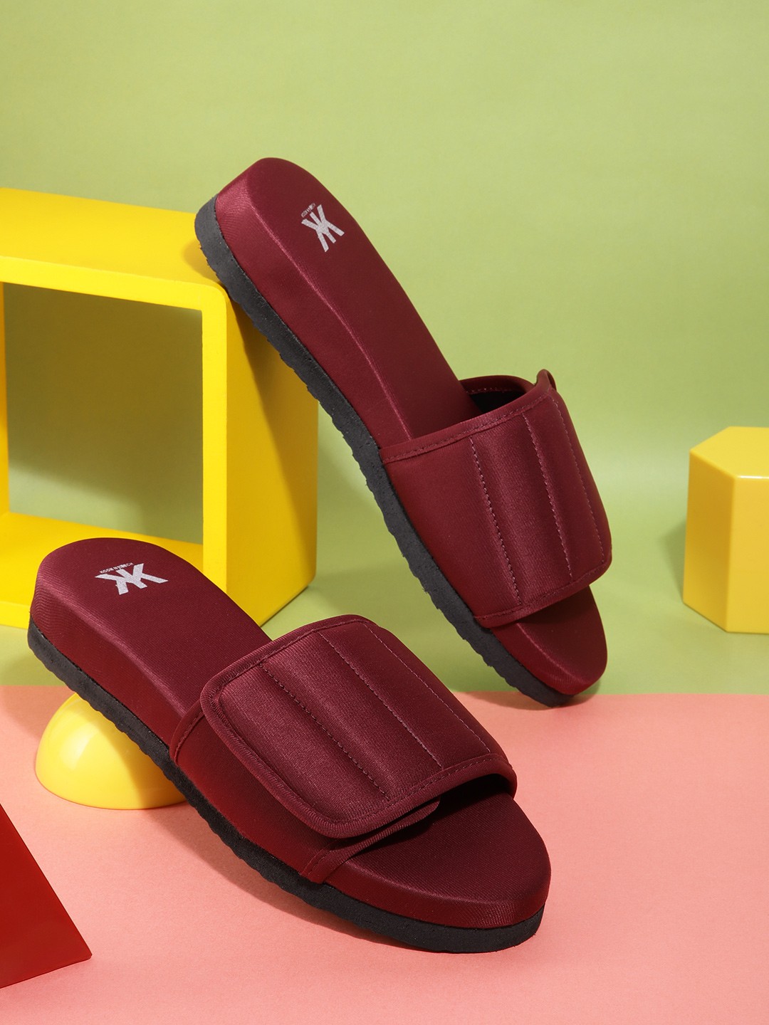 

Kook N Keech Women Burgundy Solid Open Toe Flats