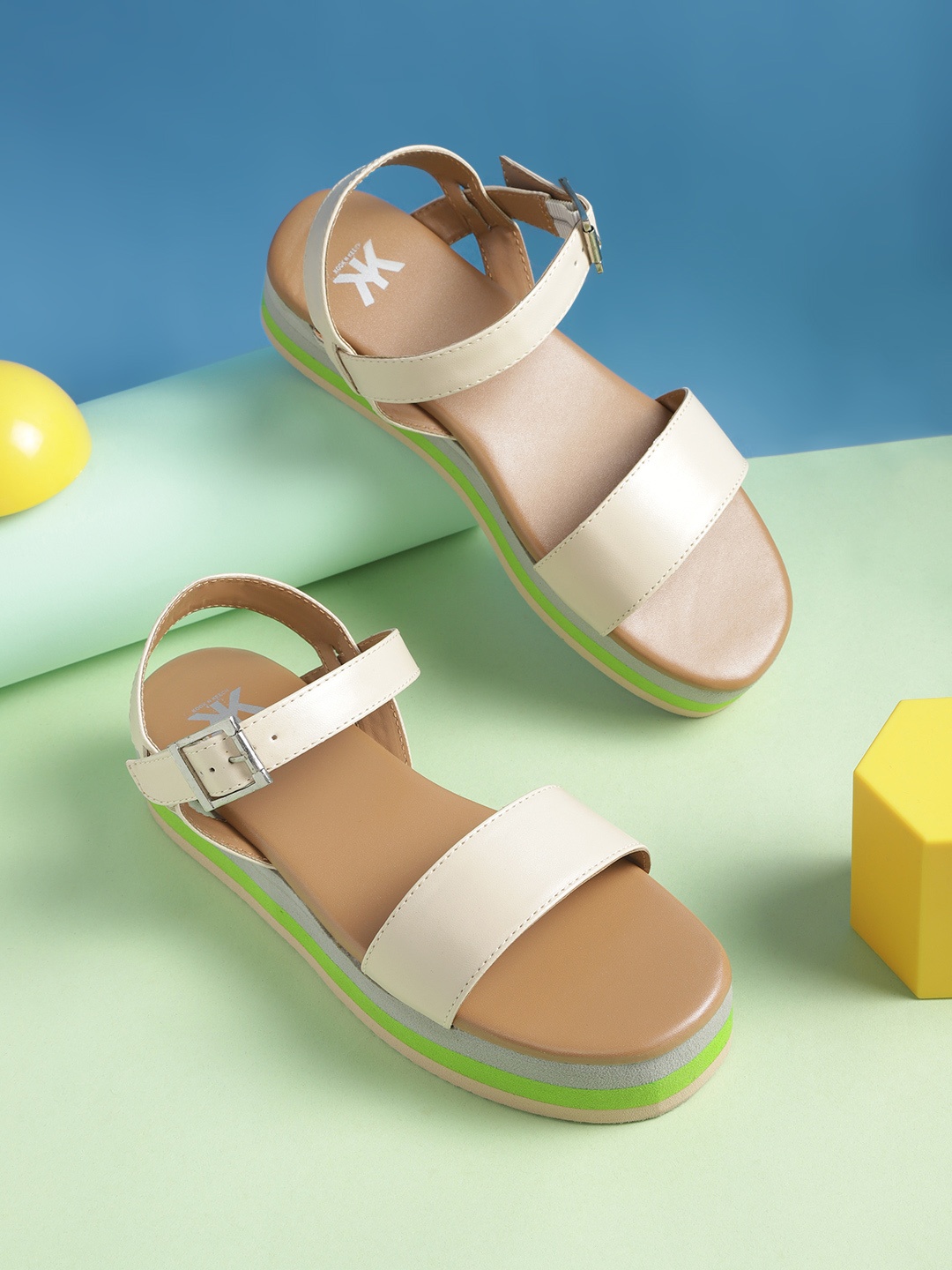 

Kook N Keech Women Off White Solid Flatform Heels