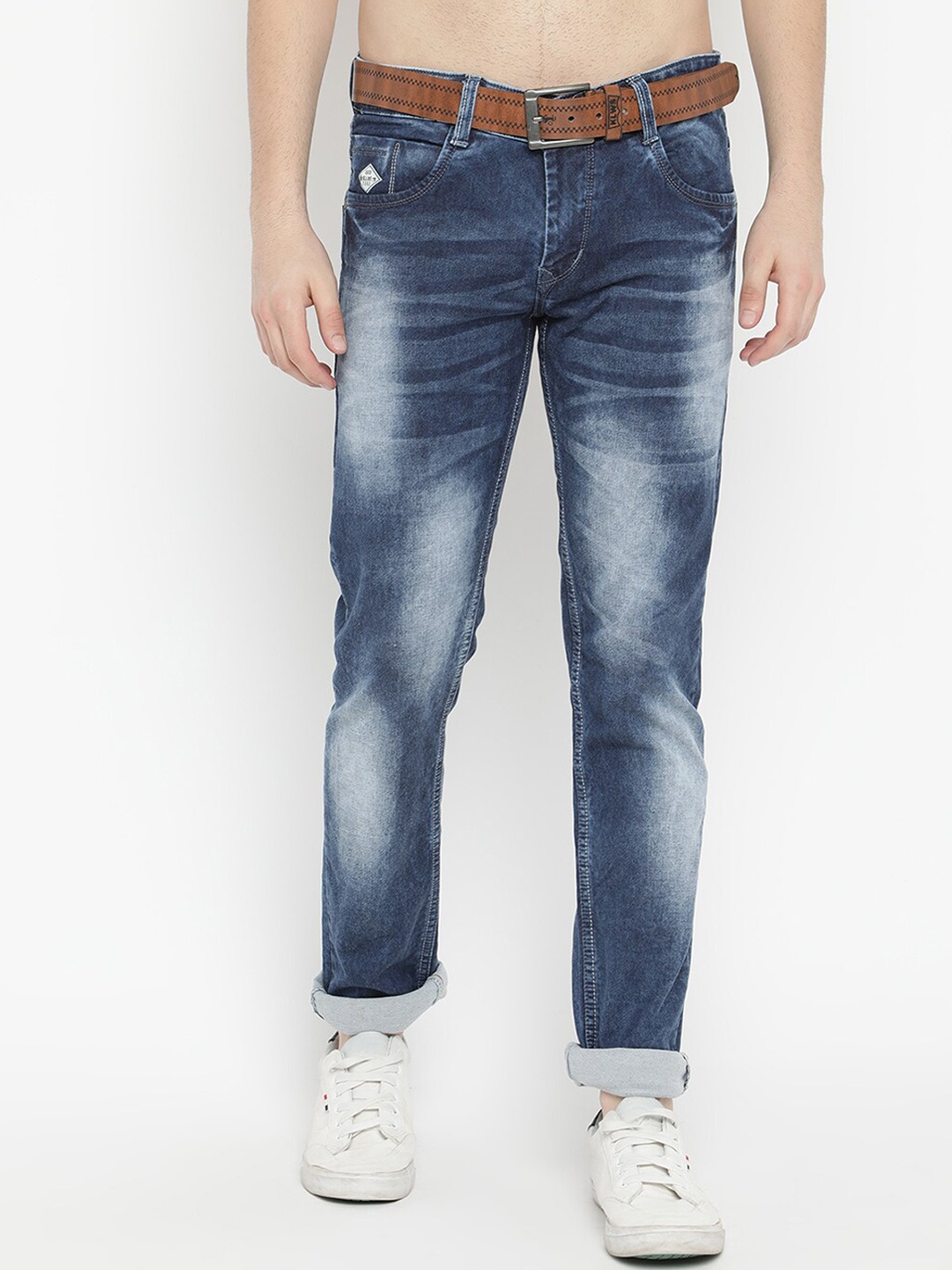 

V2 Value & Variety Men Blue Slash Knee Heavy Fade Jeans