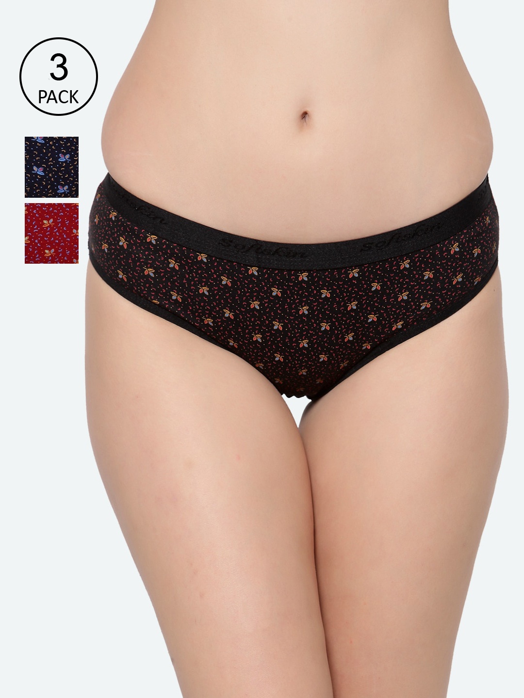 

Softskin Women Pack Of 3 Assorted Hipster Briefs