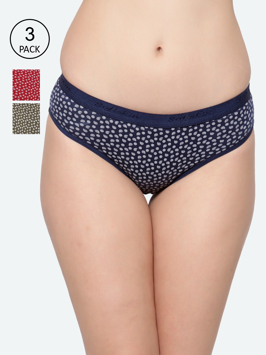 

Softskin Women Pack Of 3 Assorted Hipster Briefs