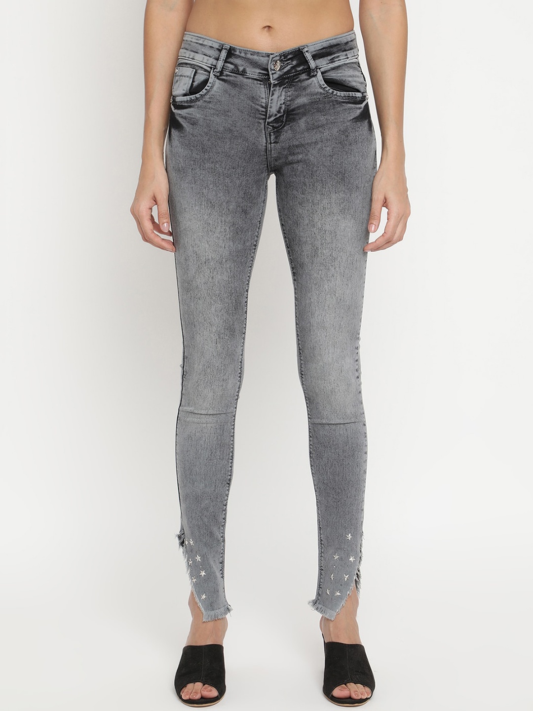 

V2 Value & Variety Women Grey Heavy Fade Jeans