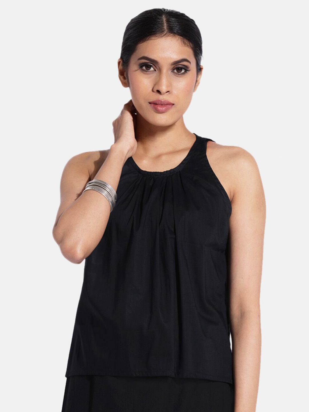 

GRASS by Gitika Goyal Black Regular Top