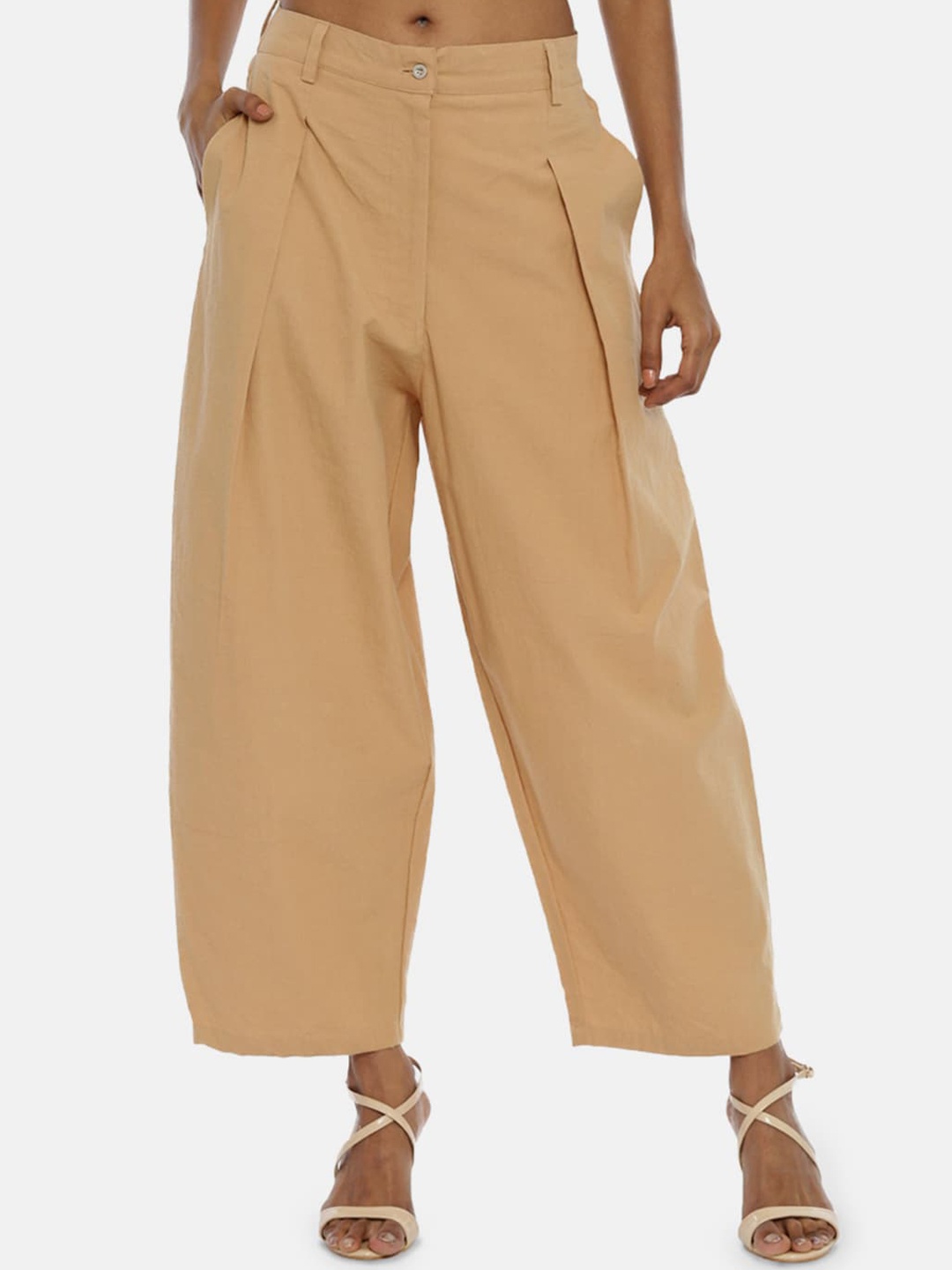

GRASS by Gitika Goyal Women Beige Trousers