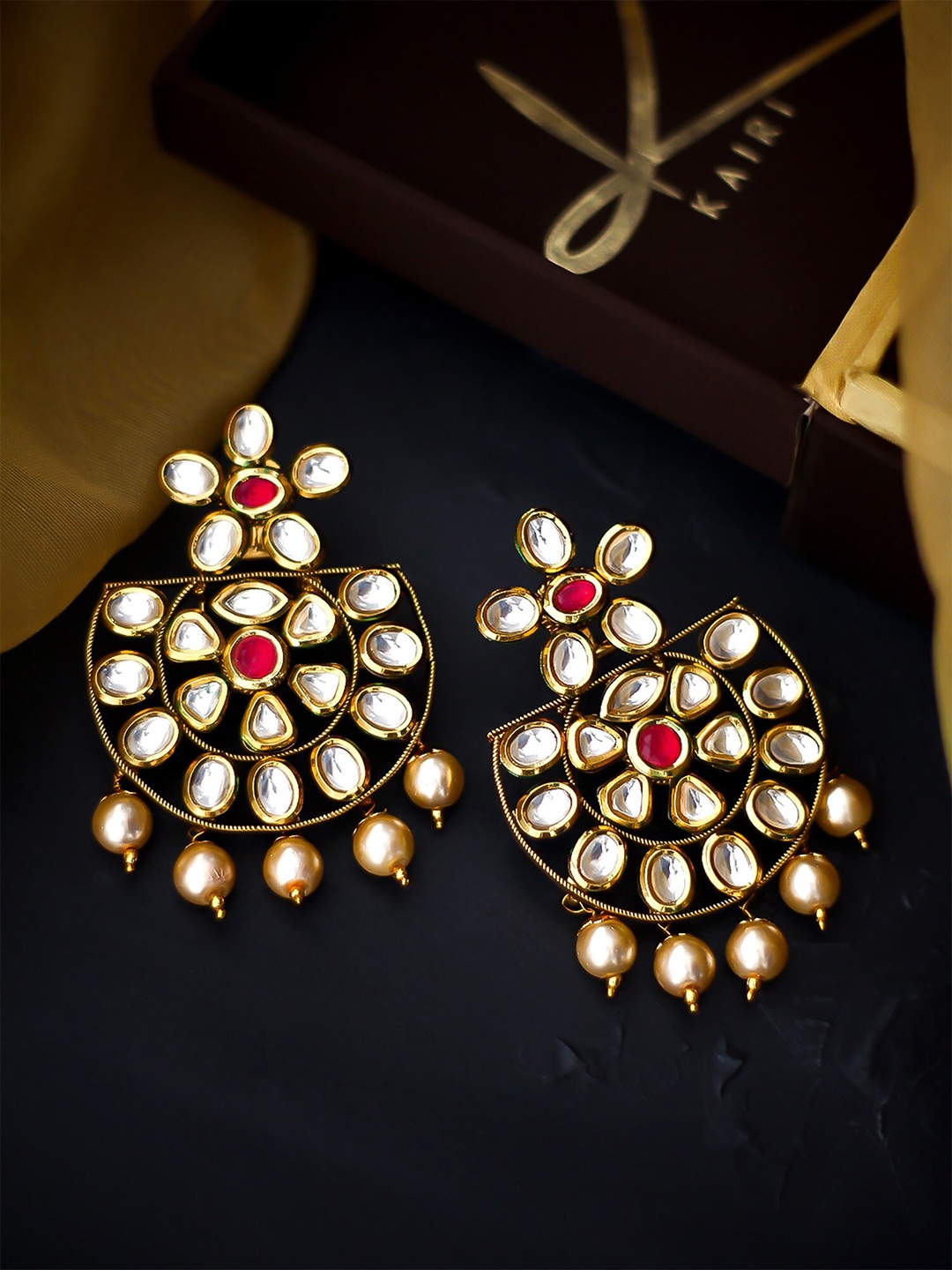

Kairi Red Contemporary Drop Earrings
