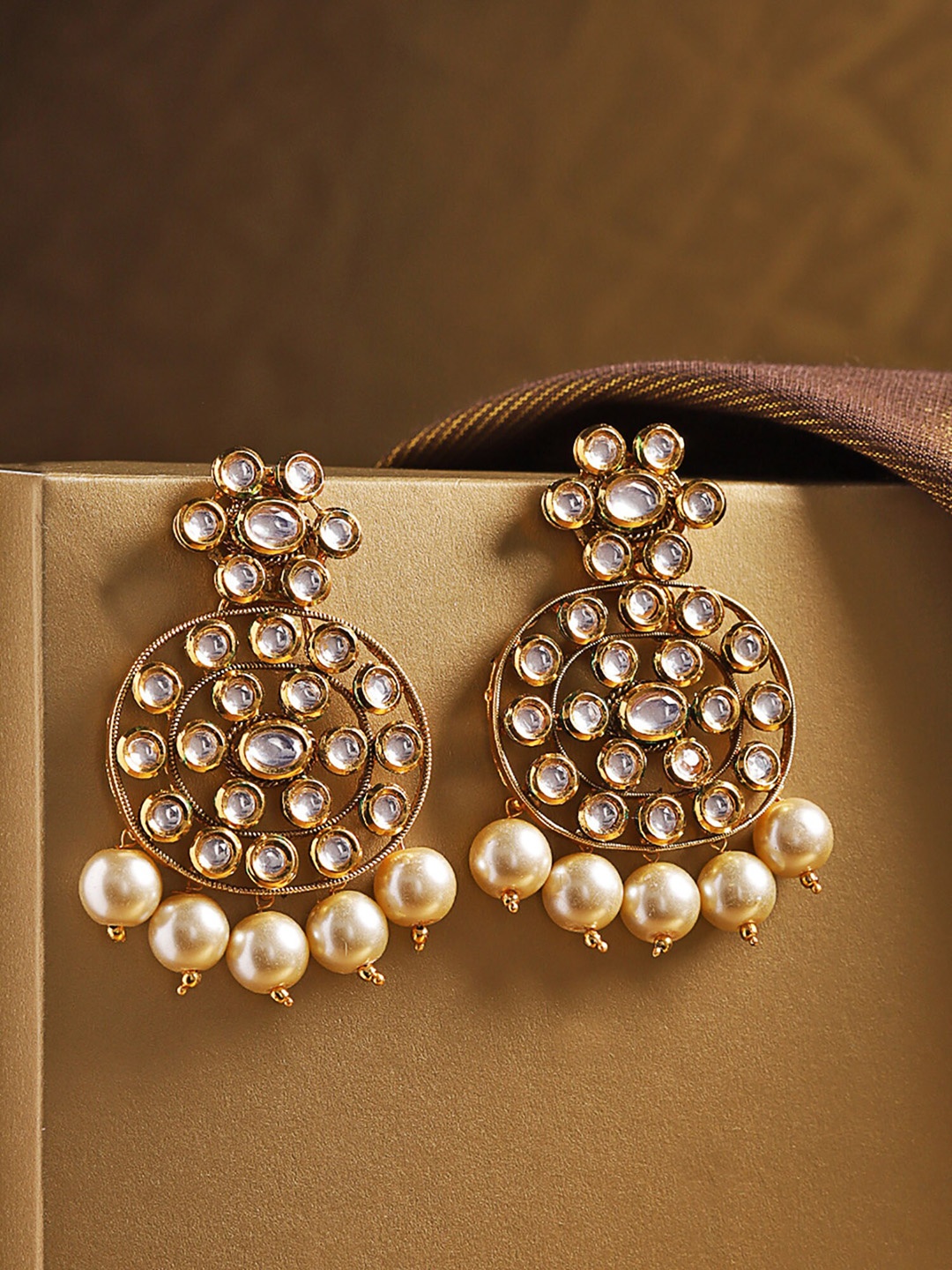

Kairi Gold-Toned Contemporary Drop Earrings