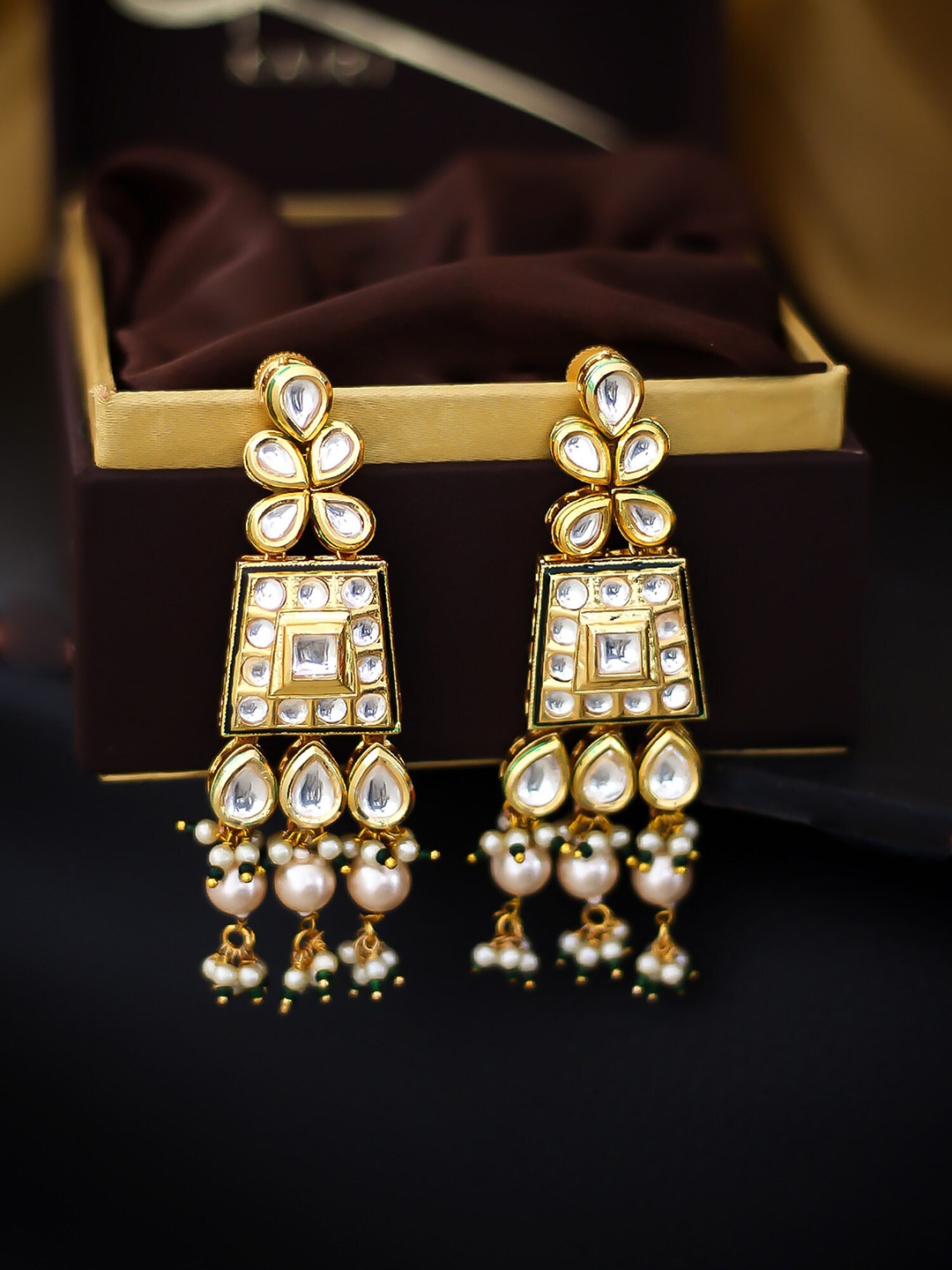 

Kairi Gold-Toned Contemporary Jhumkas Earrings