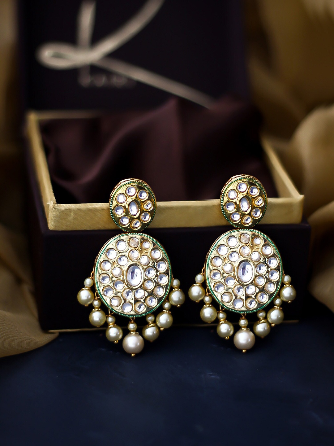 

Kairi Gold-Toned Contemporary Drop Earrings