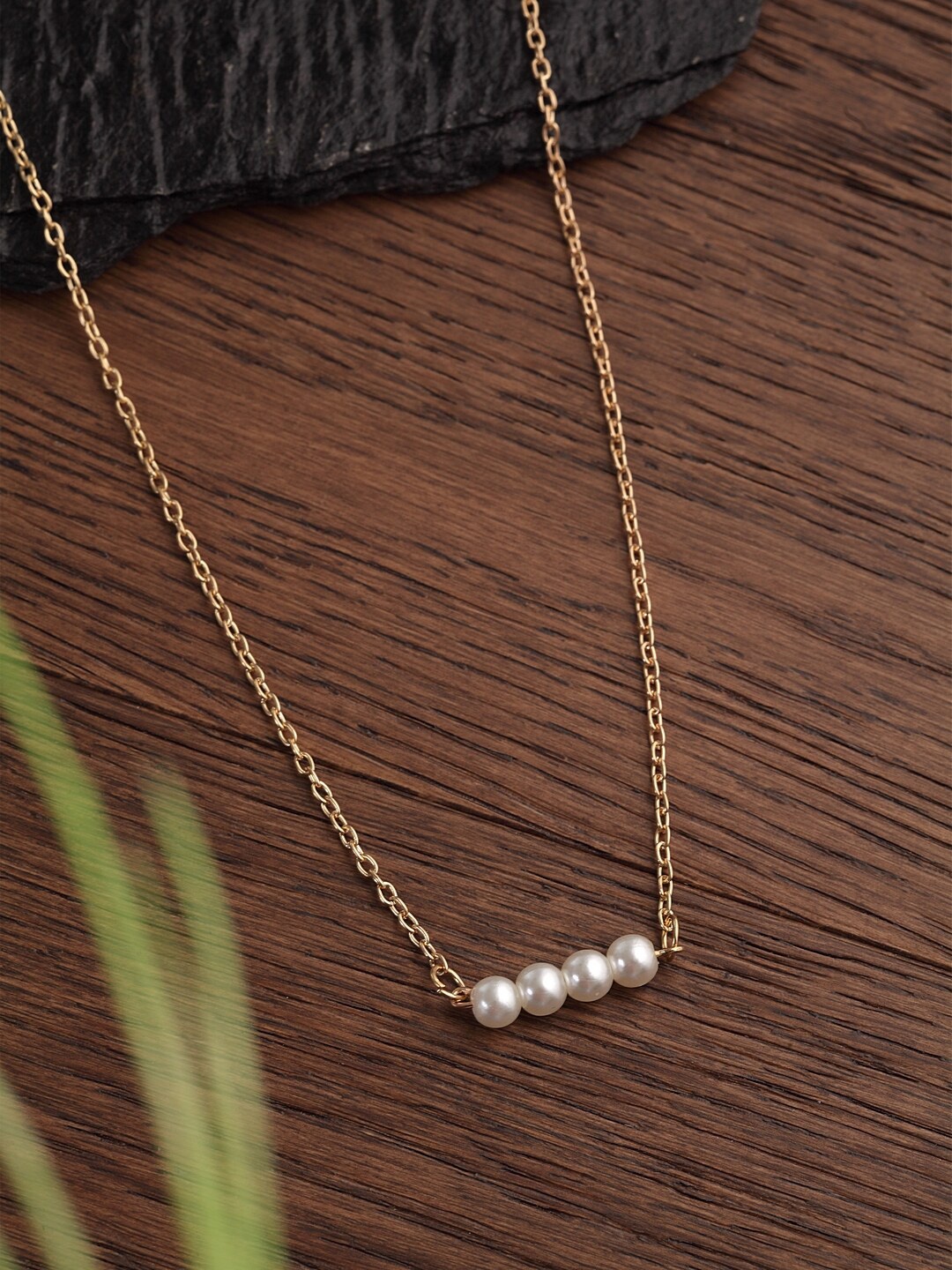 

Ferosh Gold-Toned & White Pearl Beaded Waist Chain