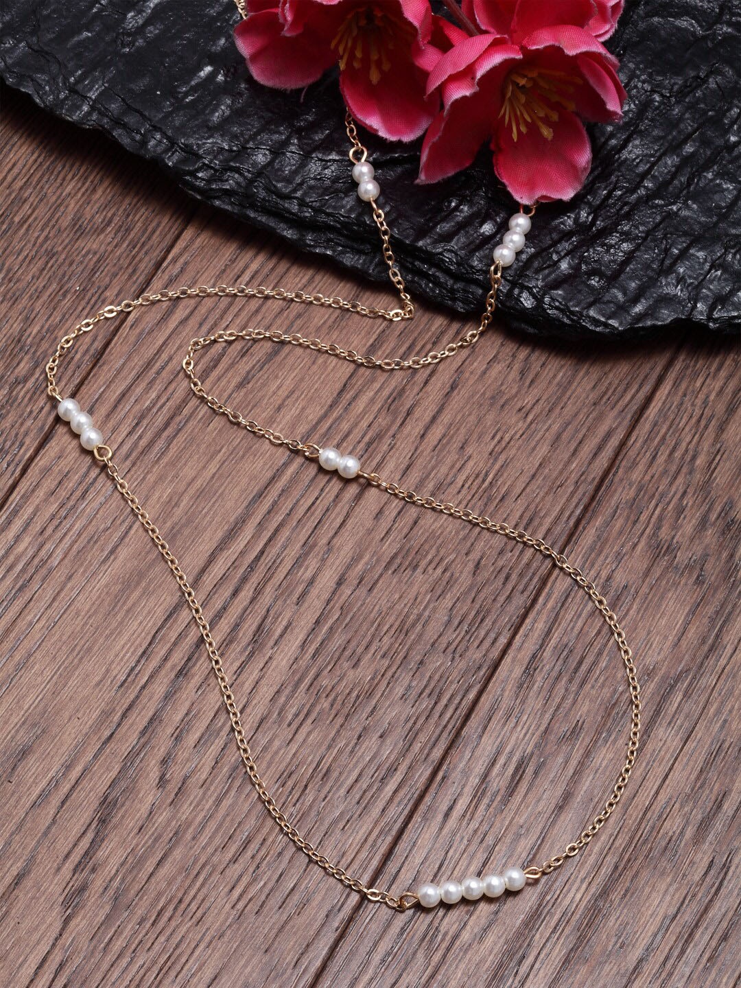 

Ferosh Women Gold-Toned Pearls Belly Chain