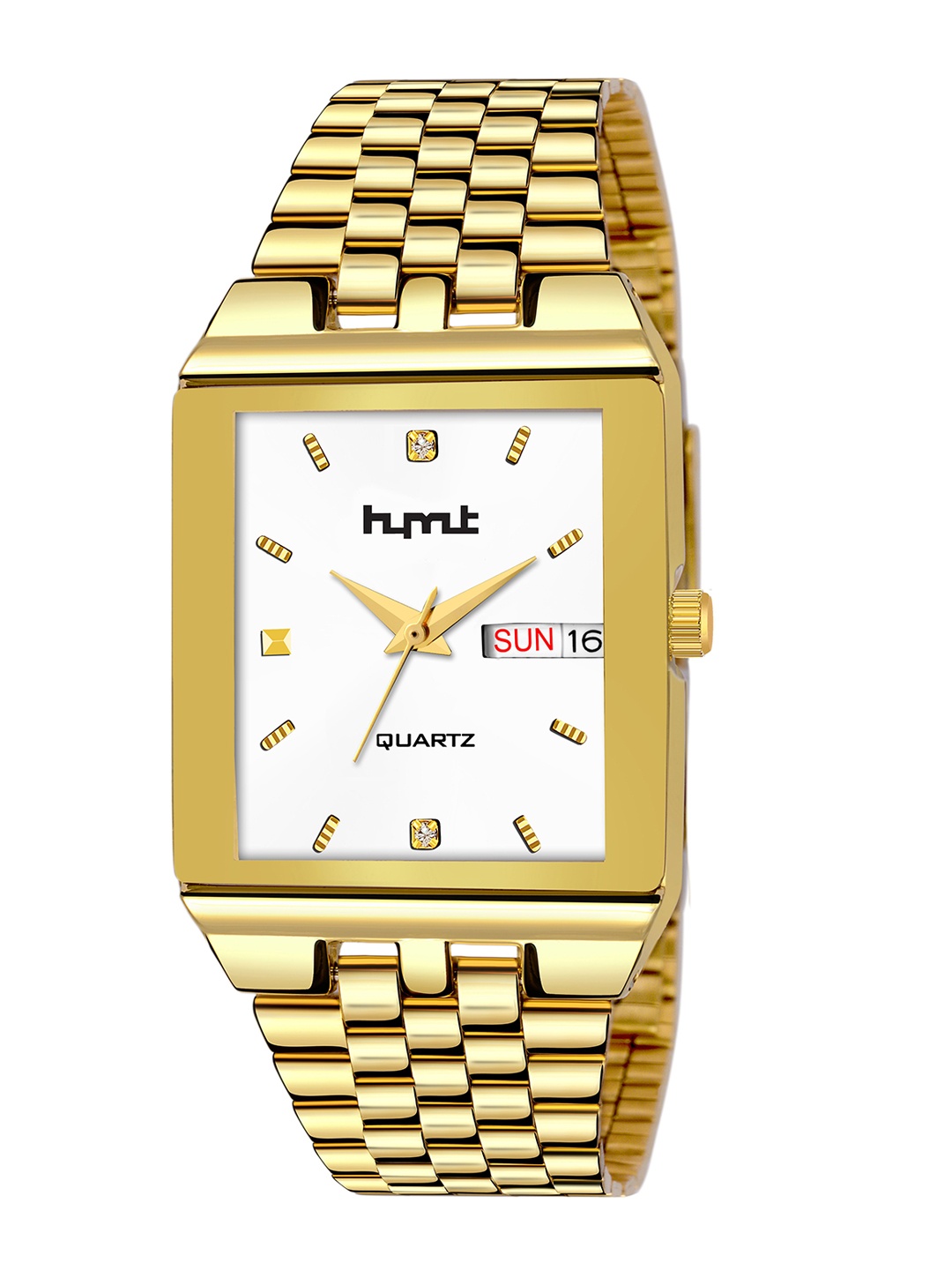 

HYMT Men Gold Embellished Dial Bracelet Style Straps Analogue Watch HMTY-7018