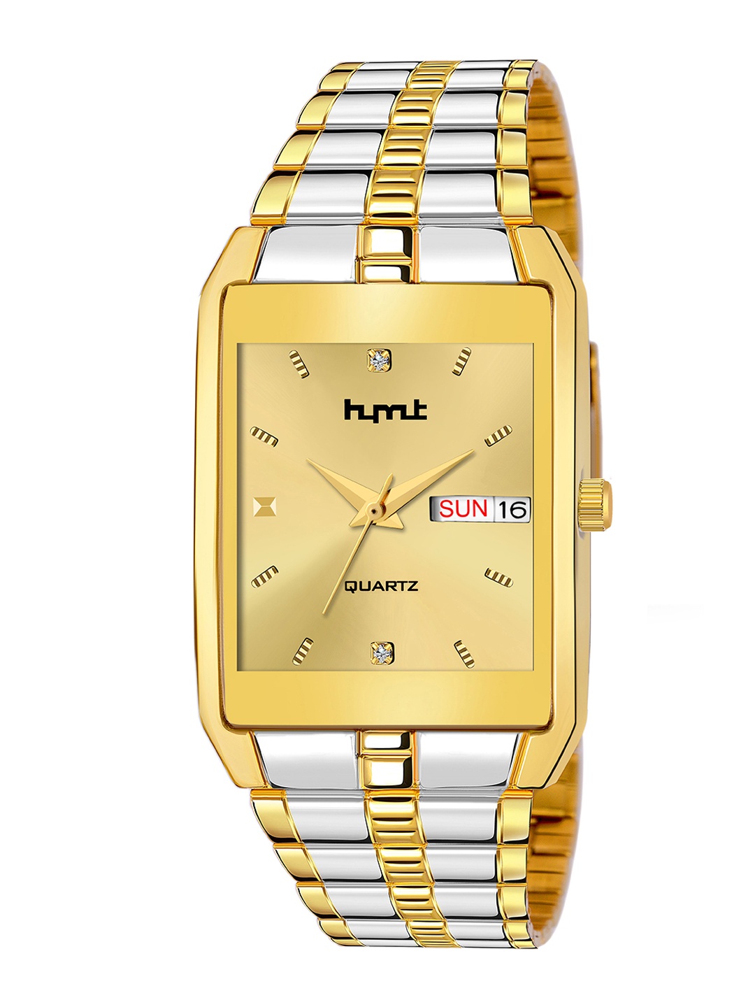 

HYMT Men Gold-Toned Dial & Multicoloured Stainless Steel Bracelet Style Straps Analogue Watch HMTY-7019