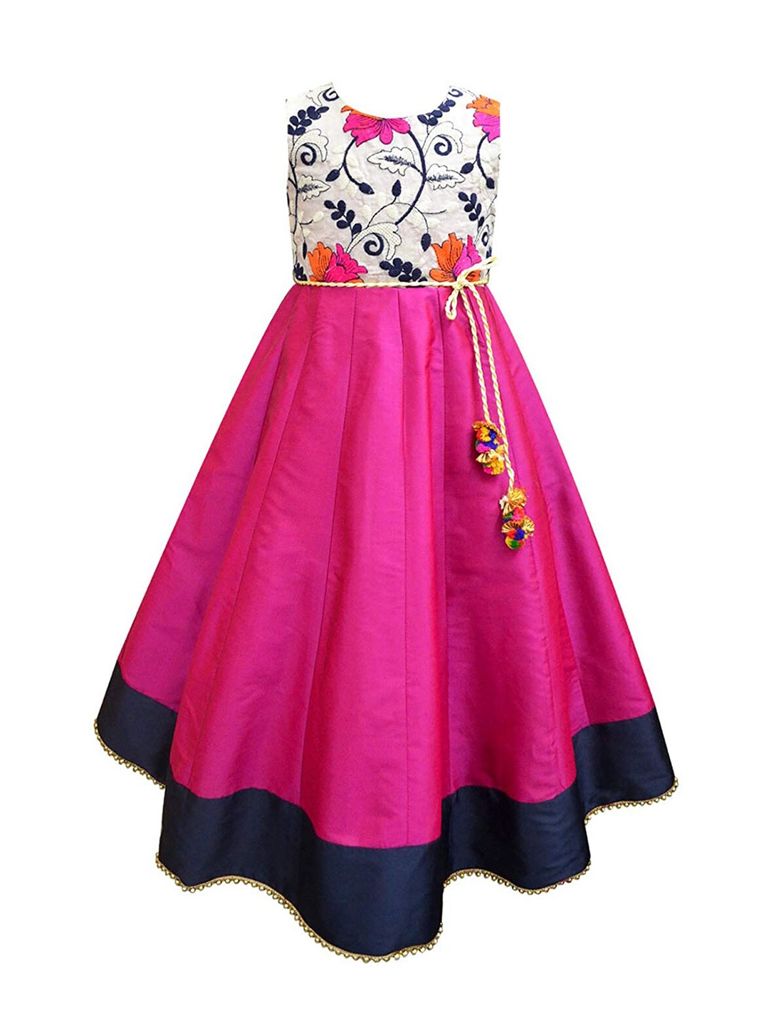 

A T U N Fuchsia Floral Ethnic Maxi Dress