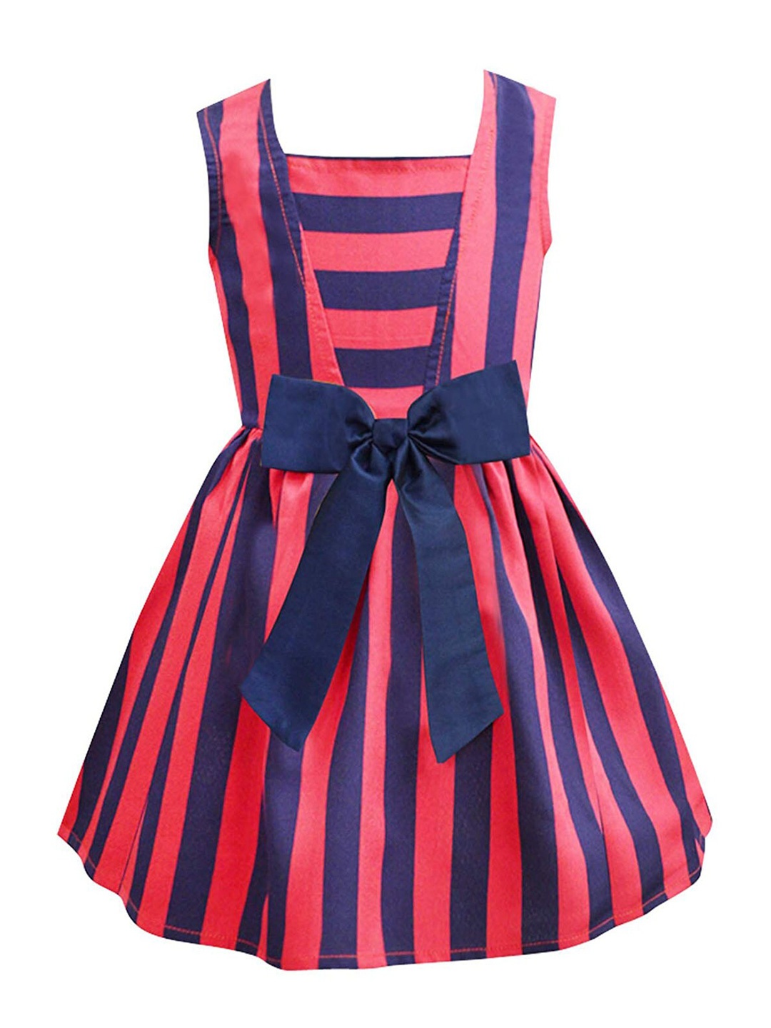 

A T U N Red Striped Dress