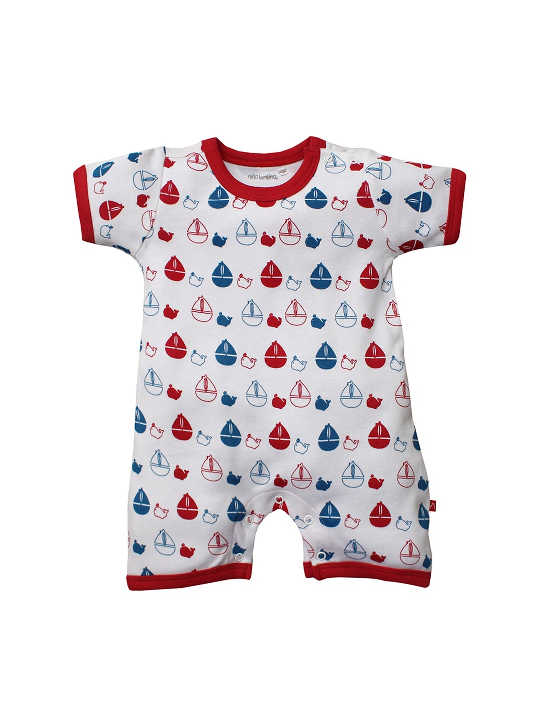 

Nino Bambino Infant Kids Printed Pure Organic Cotton Rompers, Multi
