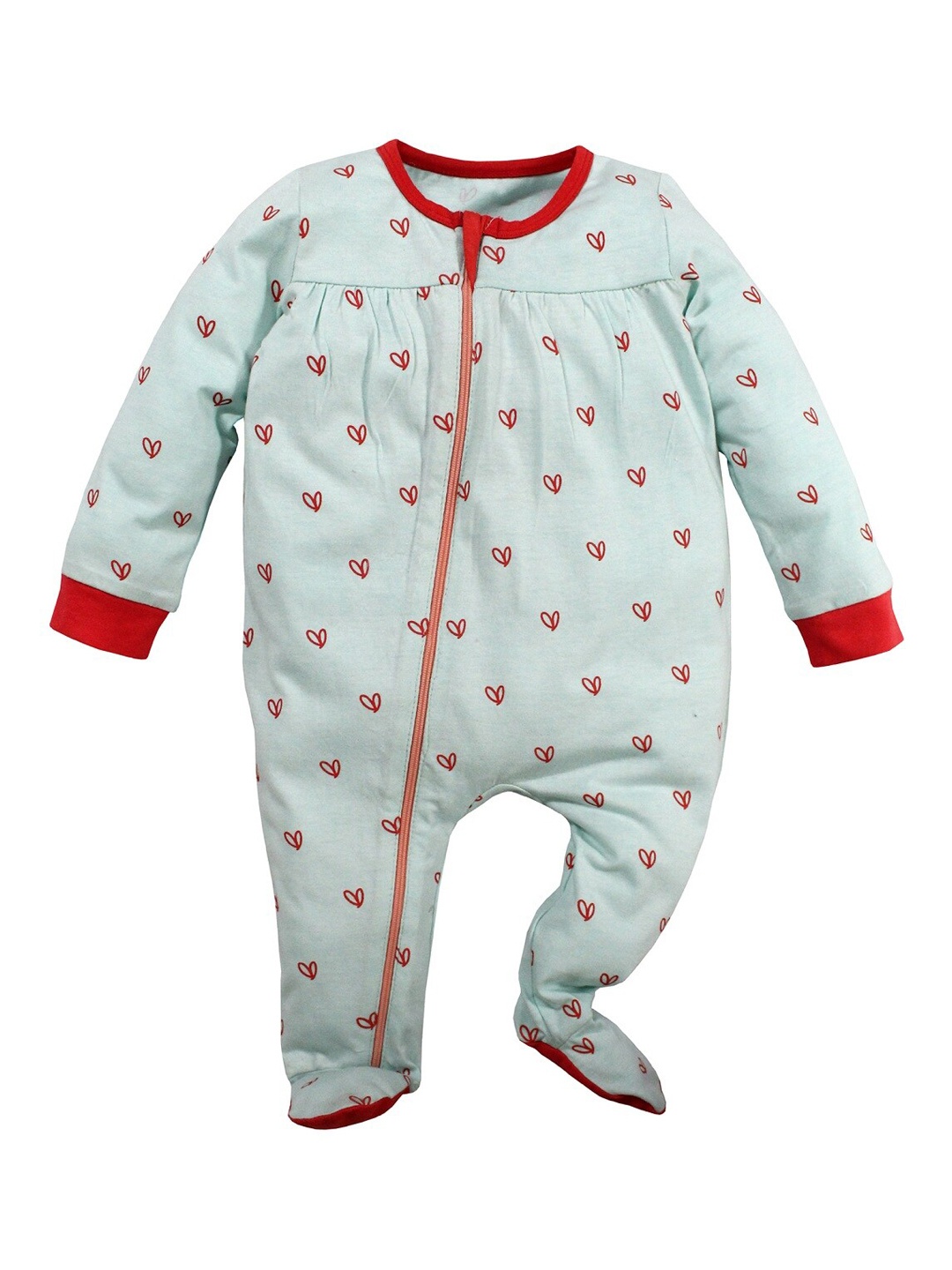 

Nino Bambino Kids Green & Red Printed Organic Cotton Rompers