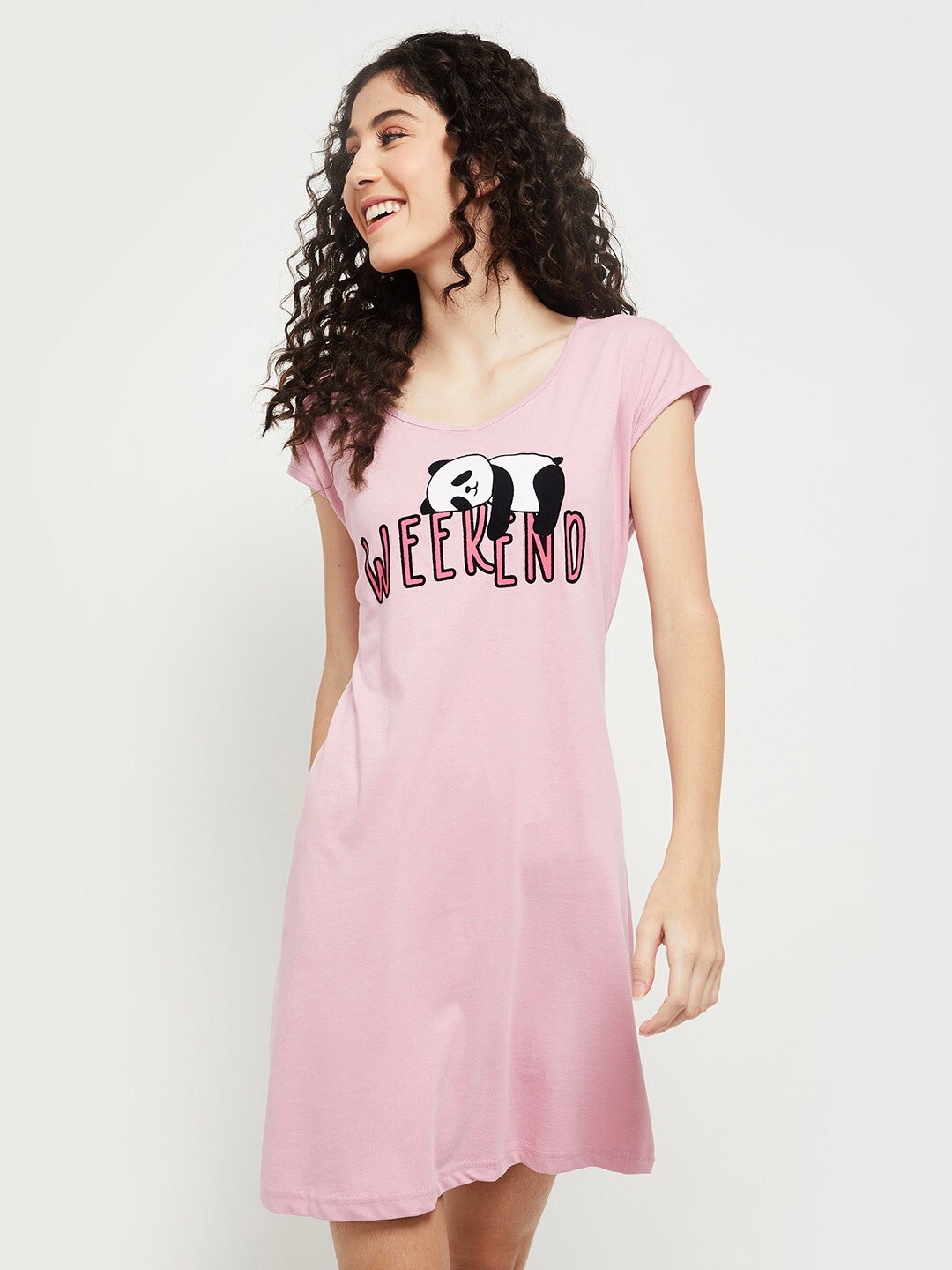 

max Lavender Printed Pure Cotton Nightdress