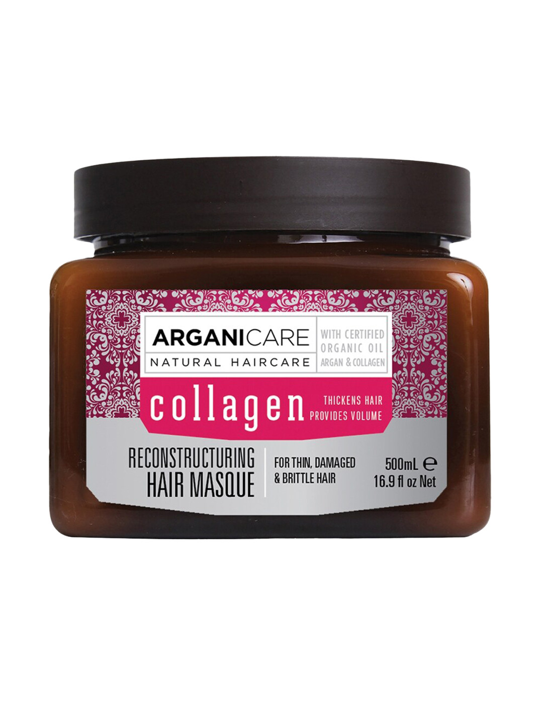 

ARGANICARE Reconstructing Organic Argan Oil and Collagen Hair Masque - 500ml, Brown