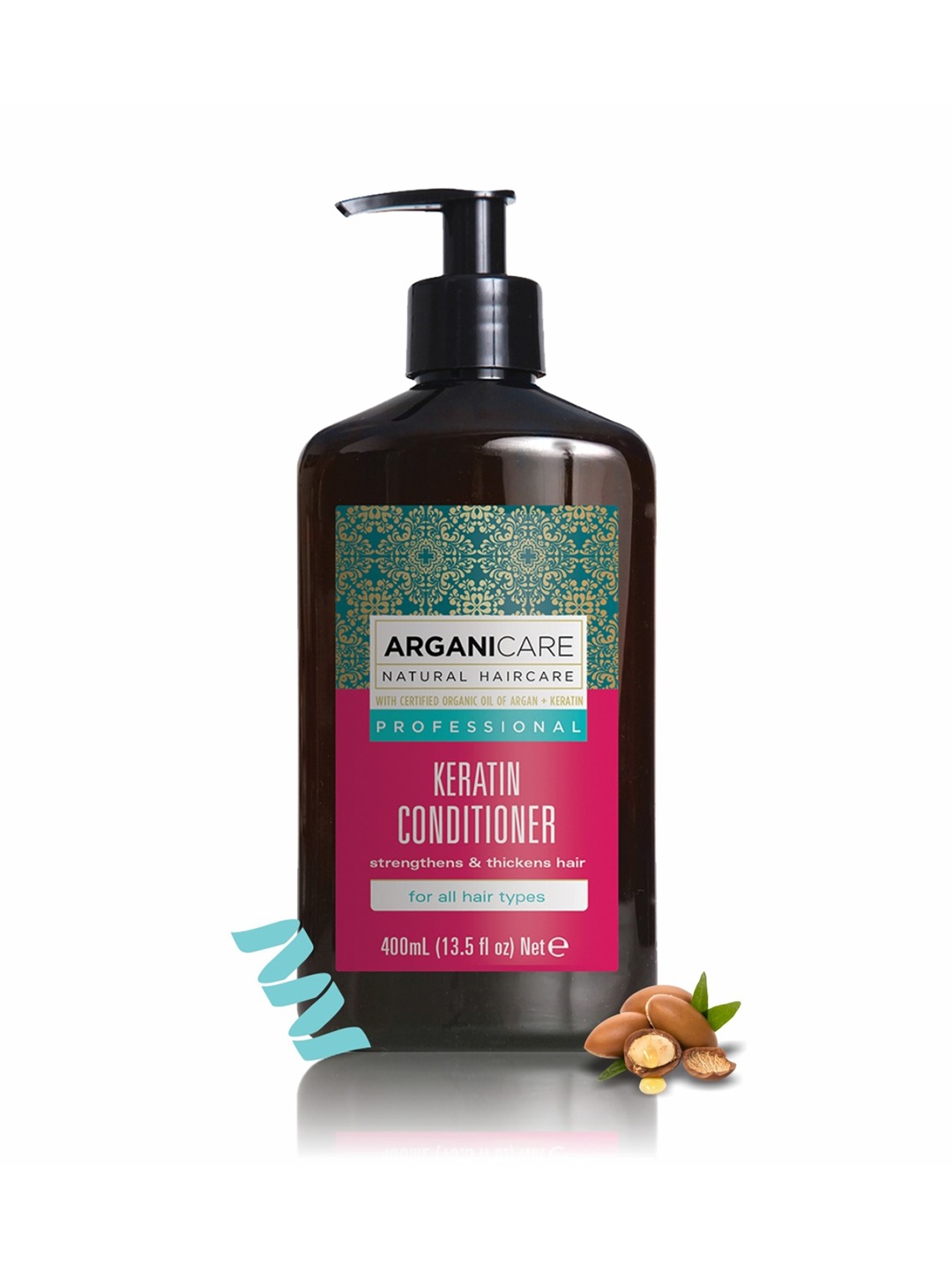 

ARGANICARE Hair Strengthening Keratin Conditioner for Dry Hair & Curly Hair - 400 ml, Brown