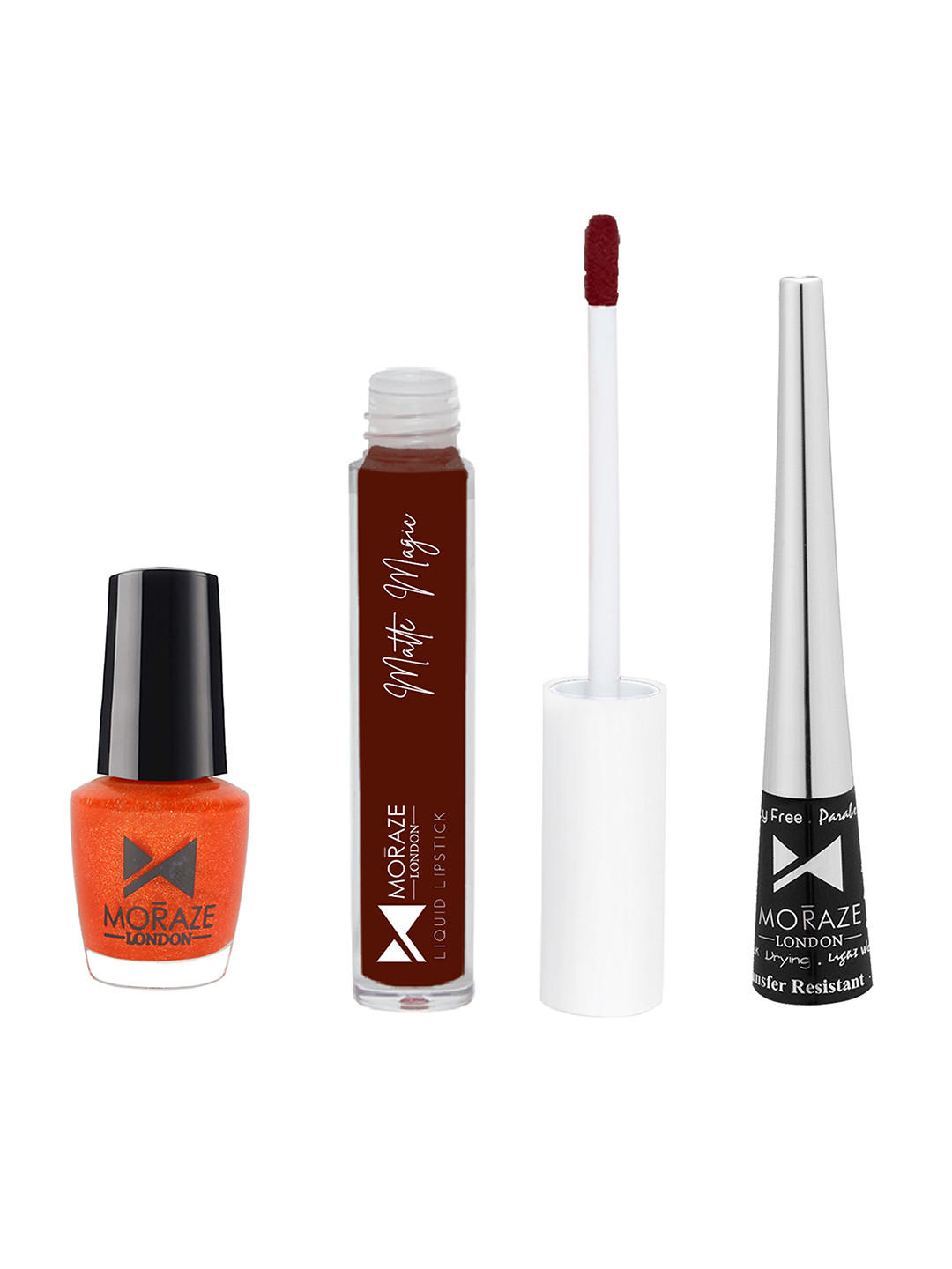 

Moraze Set Of 3 Ibiza Nail Polish With Eyeliner & Liquid Lipstick - Bold Babe, Multi