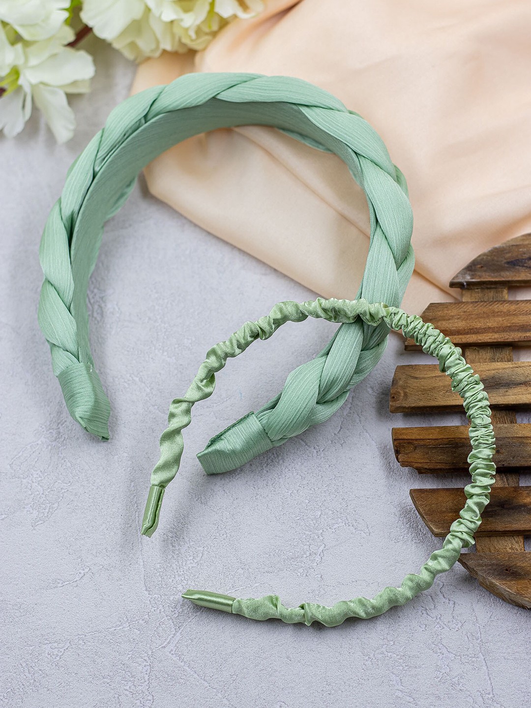 

Bellofox Women Set Of 2 Green Hairband