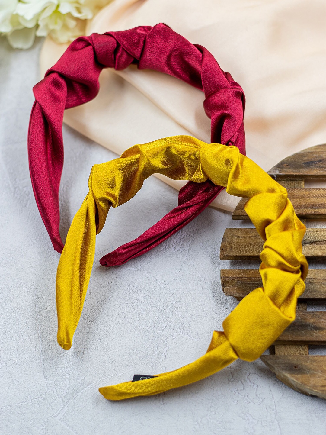 

Bellofox Women Red & Gold-Toned Set of 2 Hairband