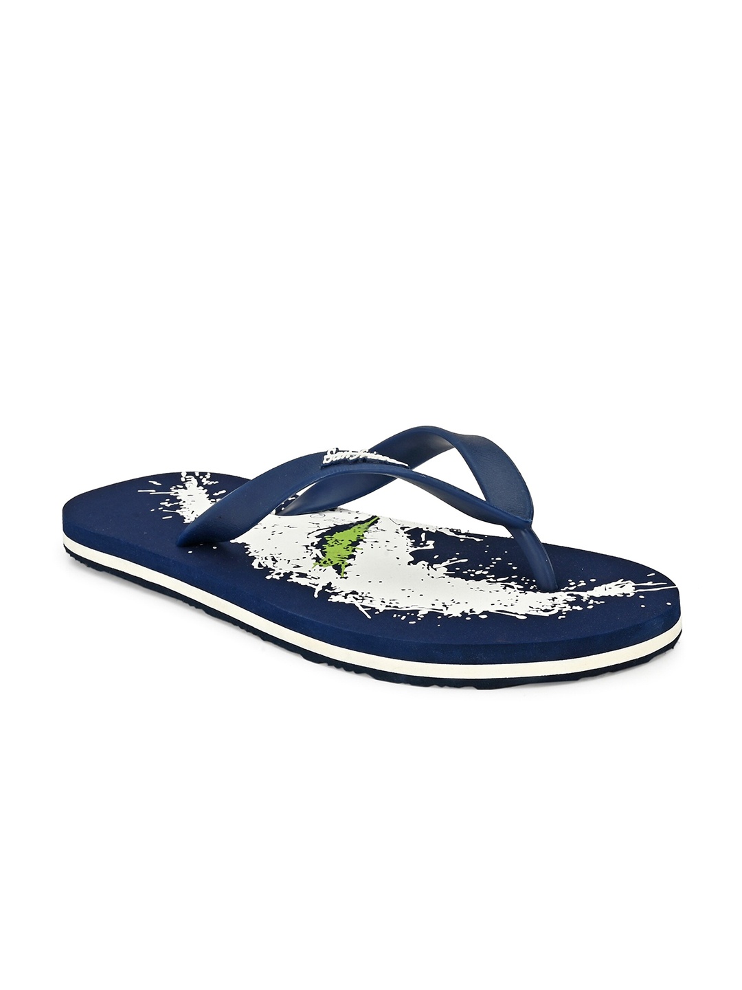 

San Frissco Men Blue & White Printed Rubber Slip-On