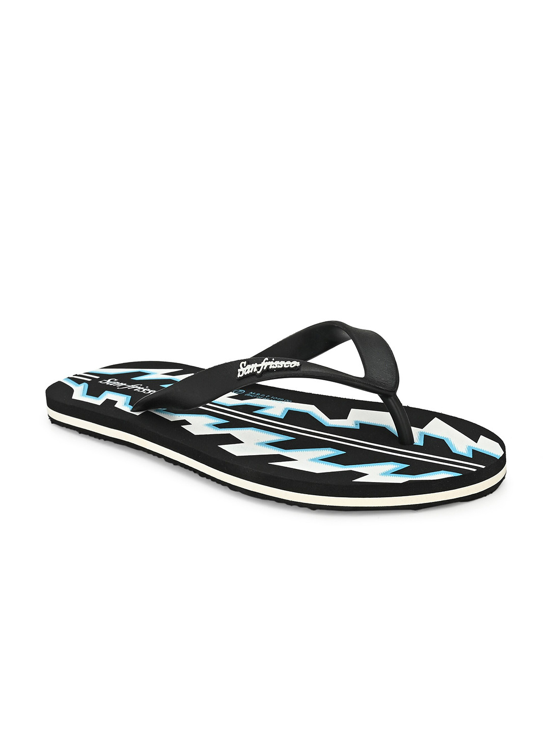 

San Frissco Men Black & White Printed Rubber Slip-On