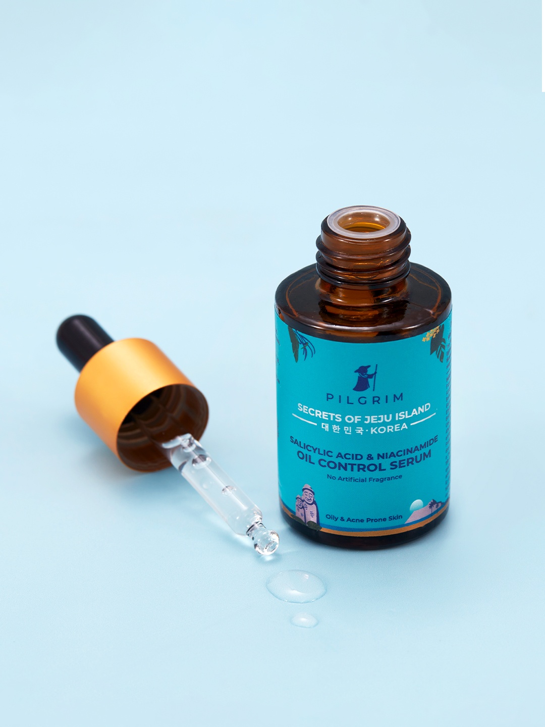 

Pilgrim Salicylic Acid & Niacinamide Oil Control Serum for Blackheads & Acne, Teal