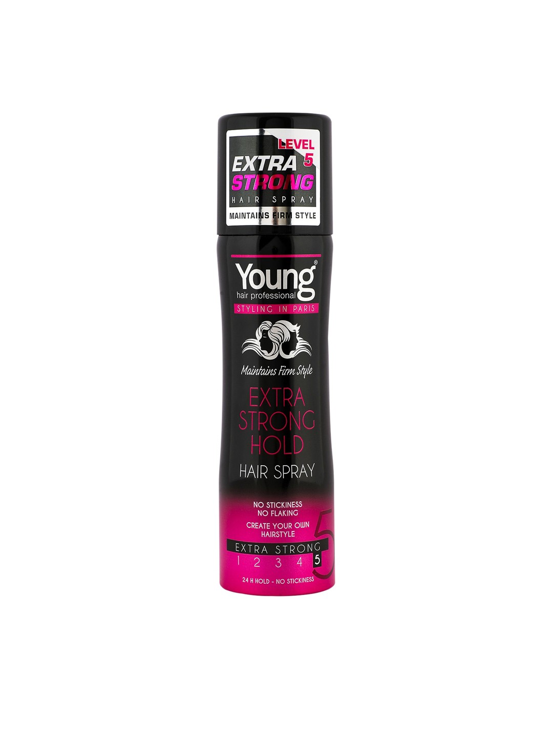 

Young Unisex Pack of 2 Hair Professional Extra Strong Hold Hair Spray -125ml, Black