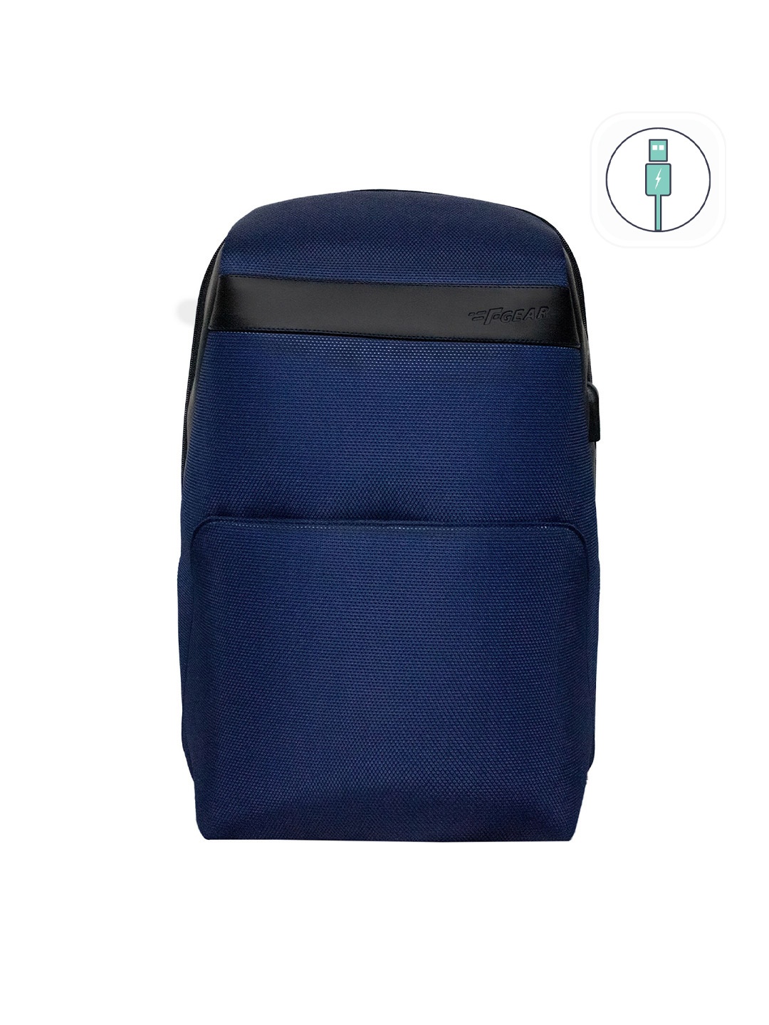 

F Gear Unisex Blue & Black Backpack with USB Charging Port
