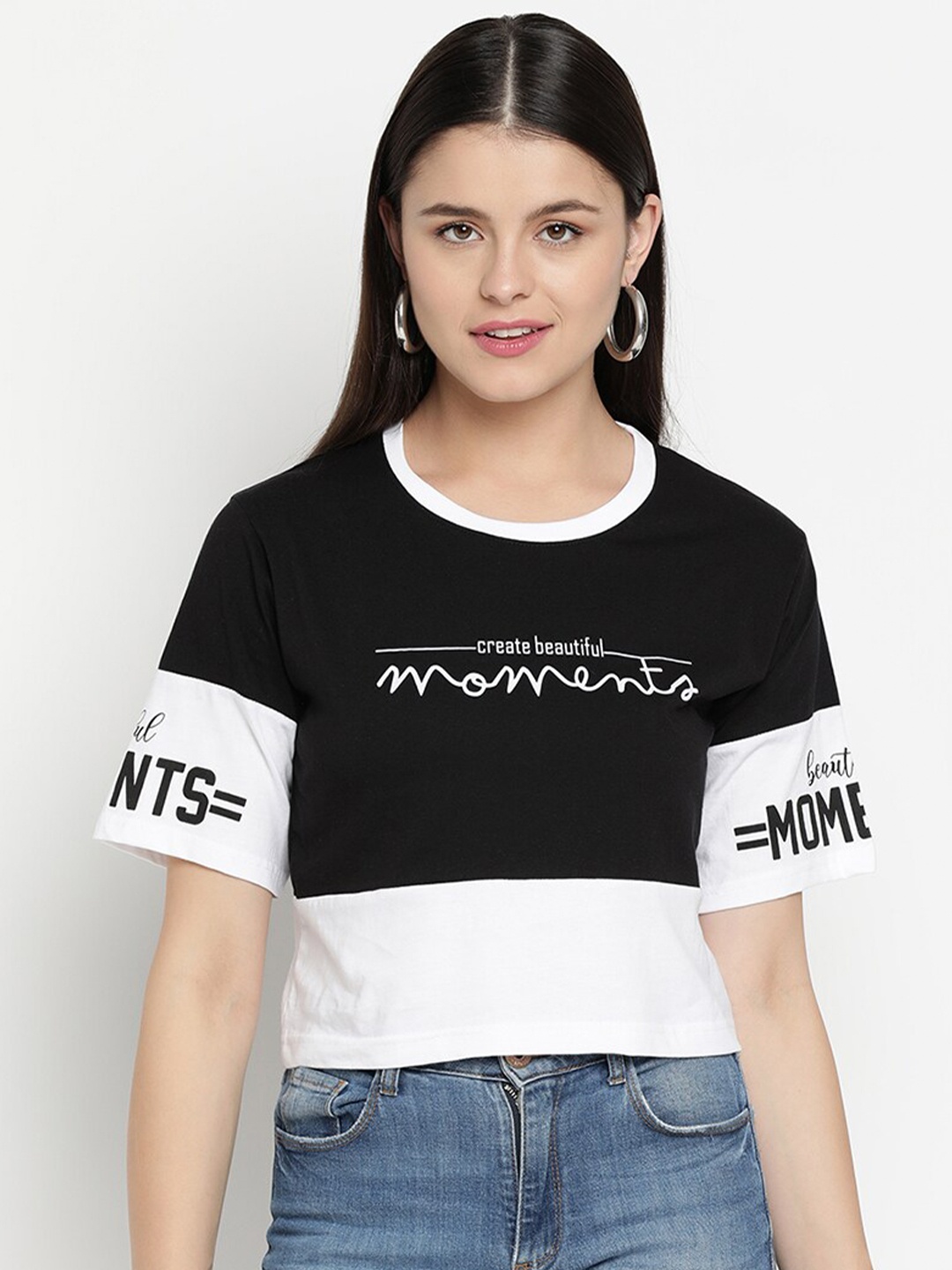 

V2 Value & Variety Black Pure Cotton Regular Top
