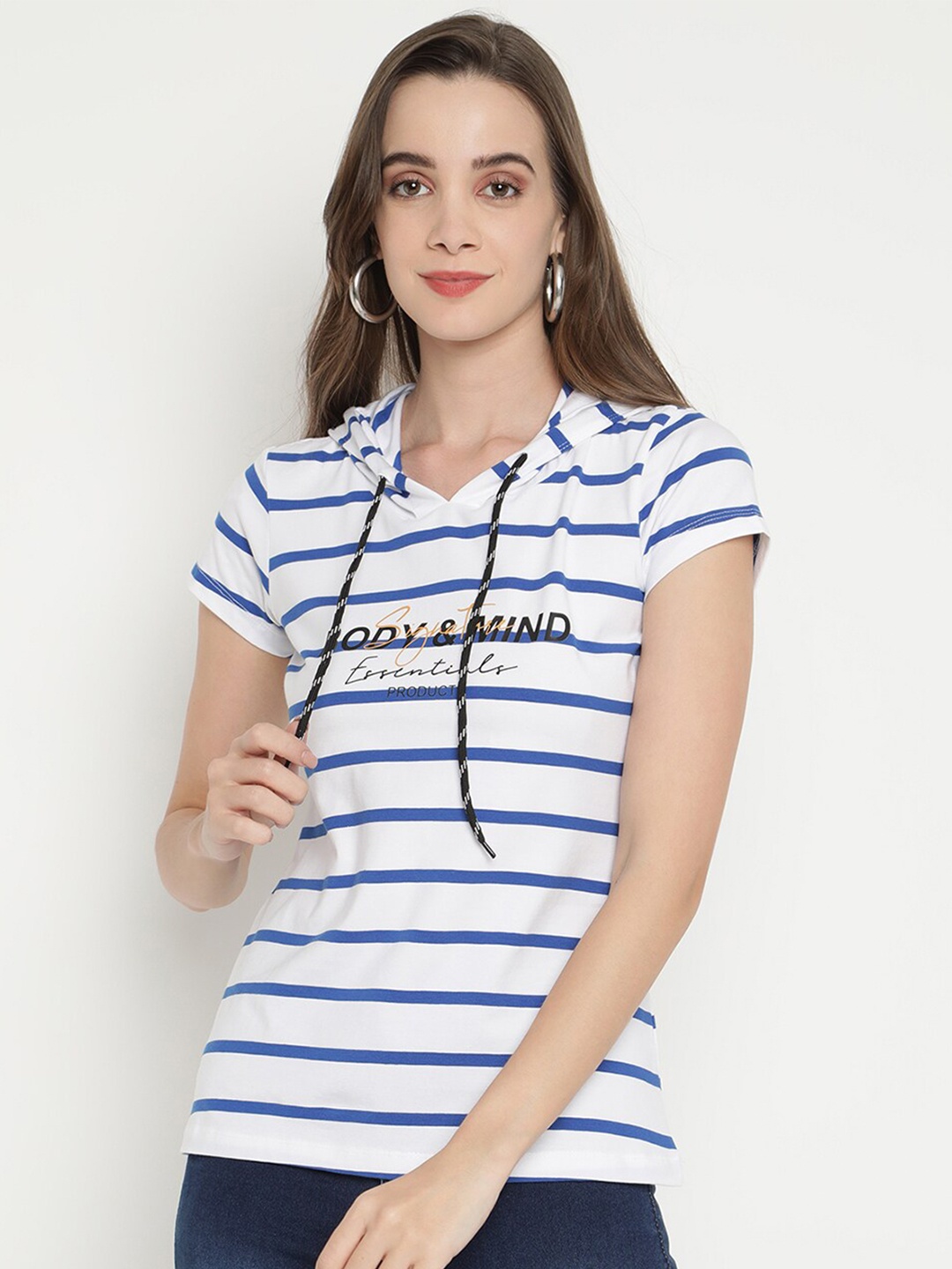 

V2 Value & Variety Blue Striped Regular Top