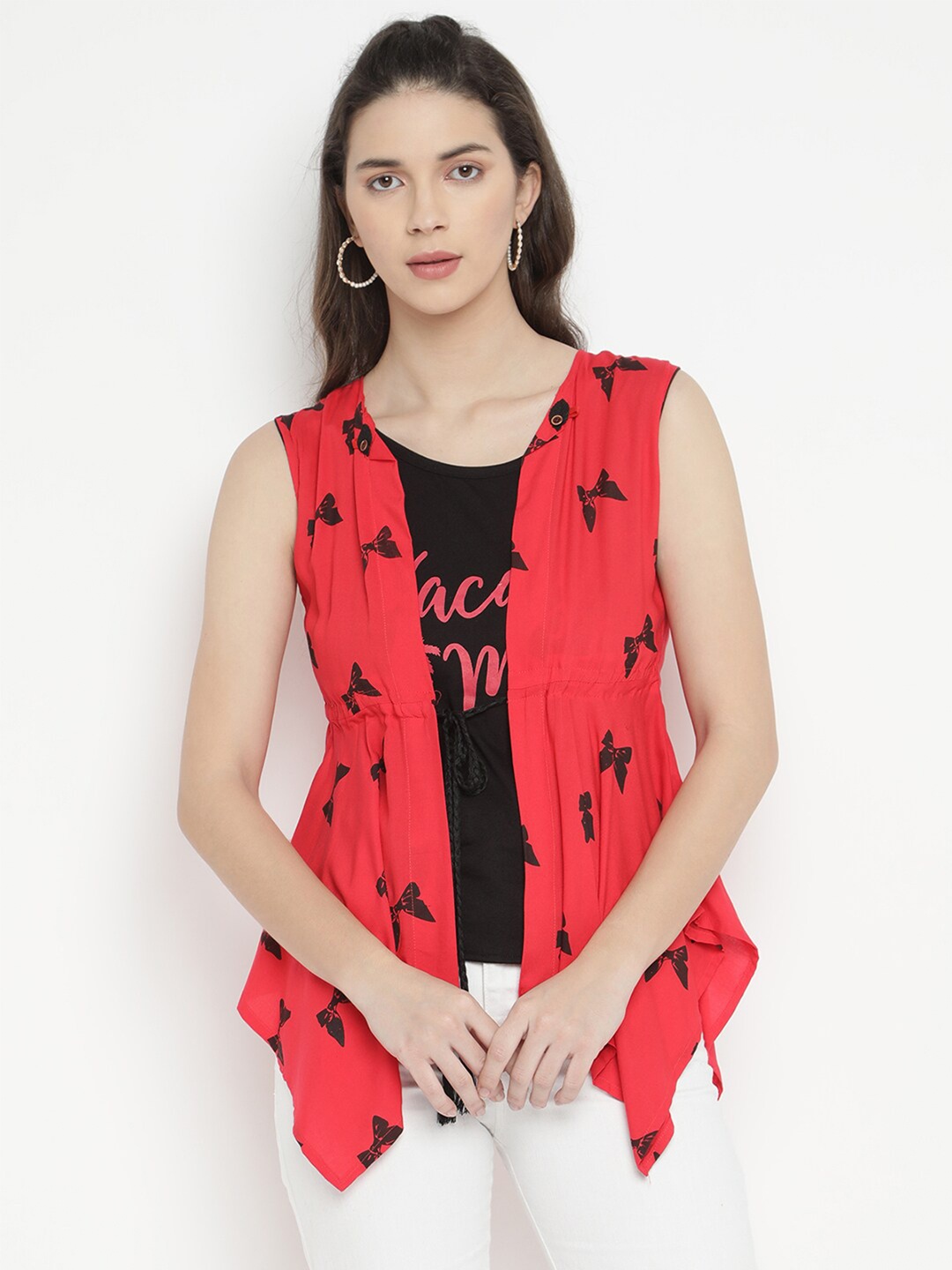 

V2 Value & Variety Coral Layered A-Line Longline Top