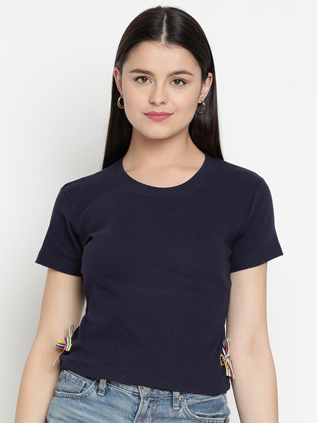 

V2 Value & Variety Navy Blue Regular Top