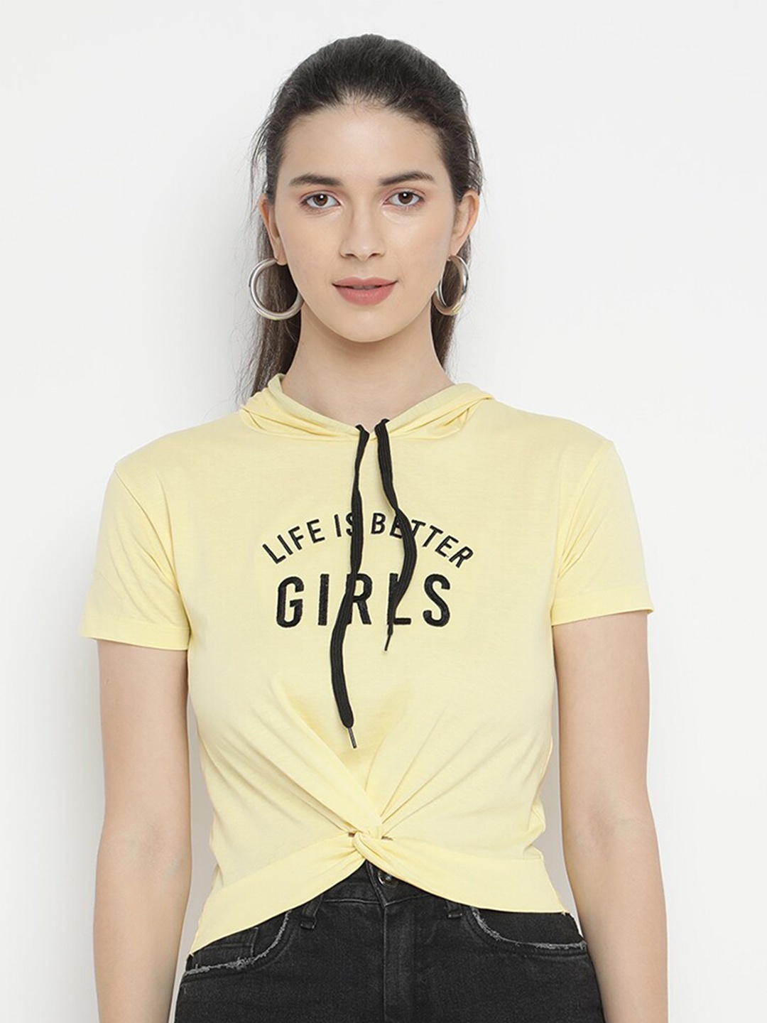

V2 Value & Variety Yellow Styled Back Top